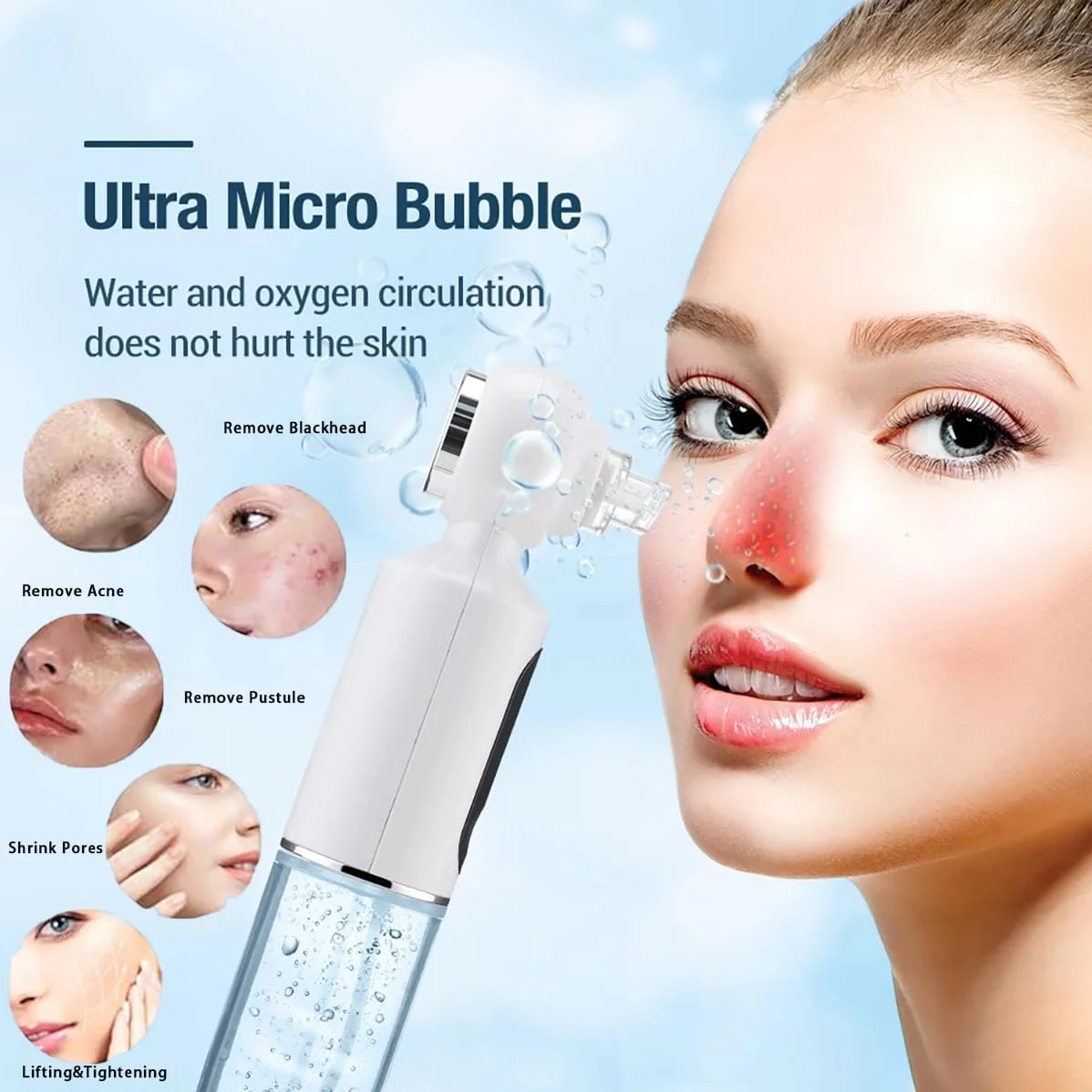 دستگاه آبرسان و اکسیژن رسان، پاک کننده جوش سرسیاه، ابزار برقی مکش جوش سر سیاه با کمپرس گرم، 4 حالت تنظیم پاک کننده جوش سرسیاه برای آقایان و بانوان، پاک کننده منافذ USB با 6 سری مکش