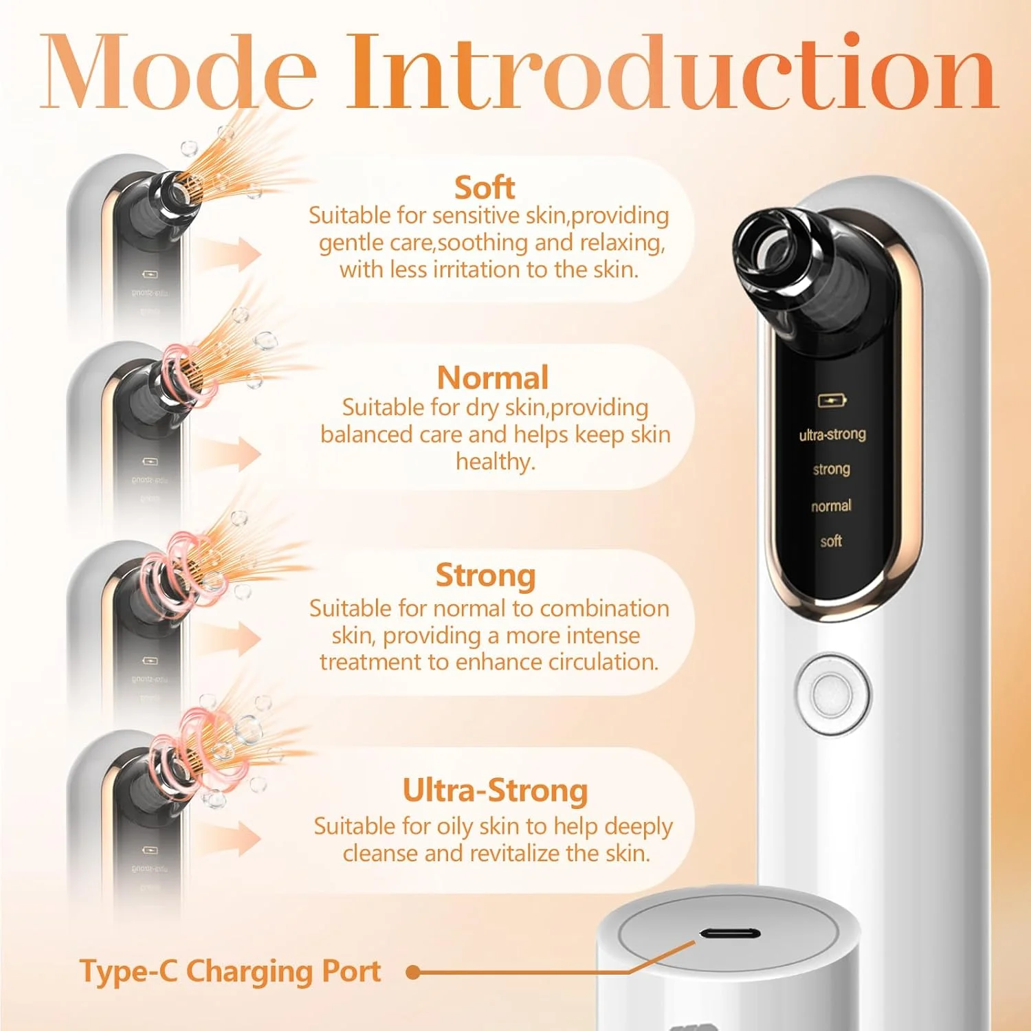دستگاه پاک کننده جوش سرسیاه Yccu، دستگاه الکتریکی برای پاکسازی صورت و رفع منافذ، مکش جوش ها و آلودگی ها با 4 سری و 4 حالت مکش، دستگاه مکنده جوش سرسیاه دستگاه پاک کننده جوش سرسیاه Yccu، دستگاه الکتریکی برای پاکسازی صورت و رفع منافذ، مکش جوش ها و آلودگی ها با 4 سری و 4 حالت مکش، دستگاه مکنده جوش سرسیاه