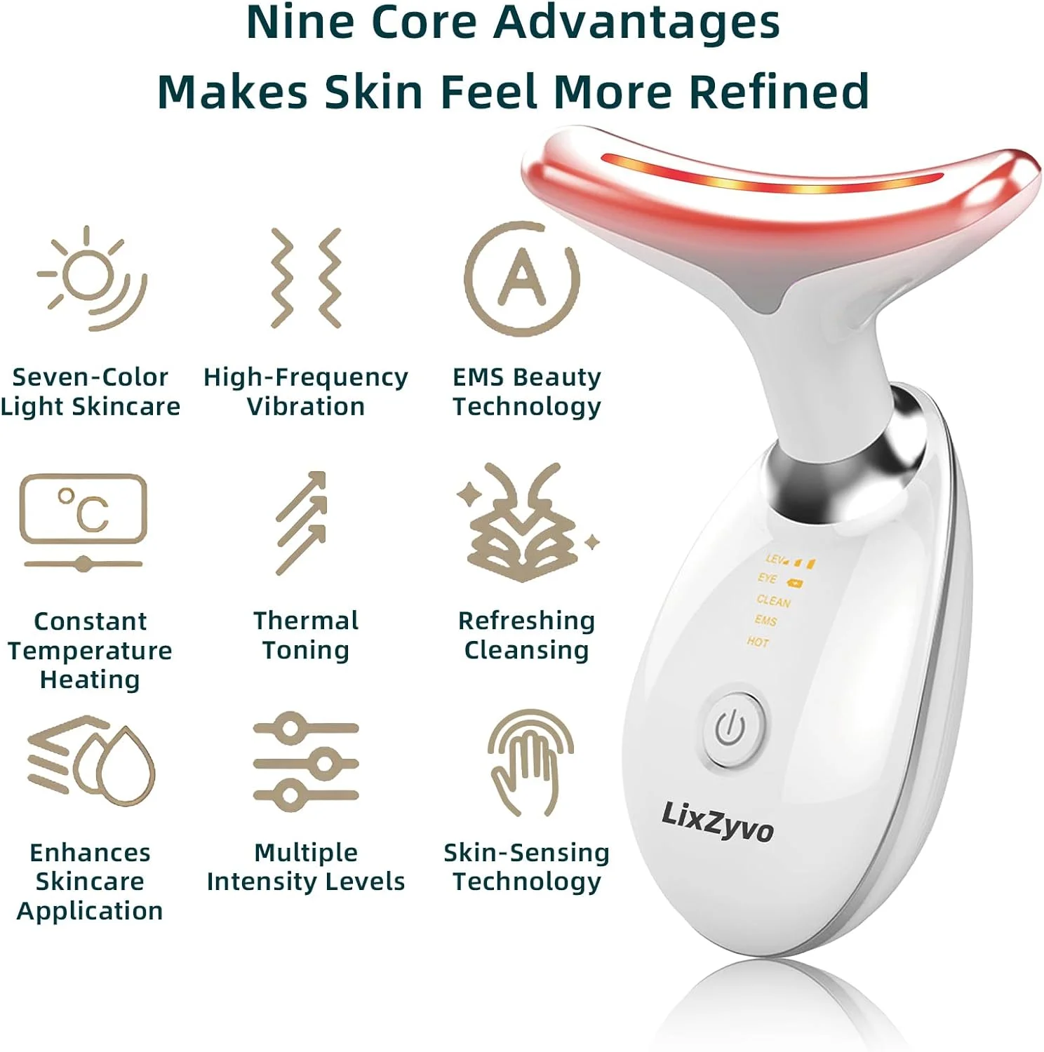 دستگاه زیبایی LED هفت رنگ اصل – مراقبت حرارتی و LED چند حالته، حسگر هوشمند پوست، ماساژور برقی صورت، دستگاه لیفت صورت، دستگاه صورت، ماساژور صورت (سفید) دستگاه زیبایی LED هفت رنگ اصل – مراقبت حرارتی و LED چند حالته، حسگر هوشمند پوست، ماساژور برقی صورت، دستگاه لیفت صورت، دستگاه صورت، ماساژور صورت (سفید)