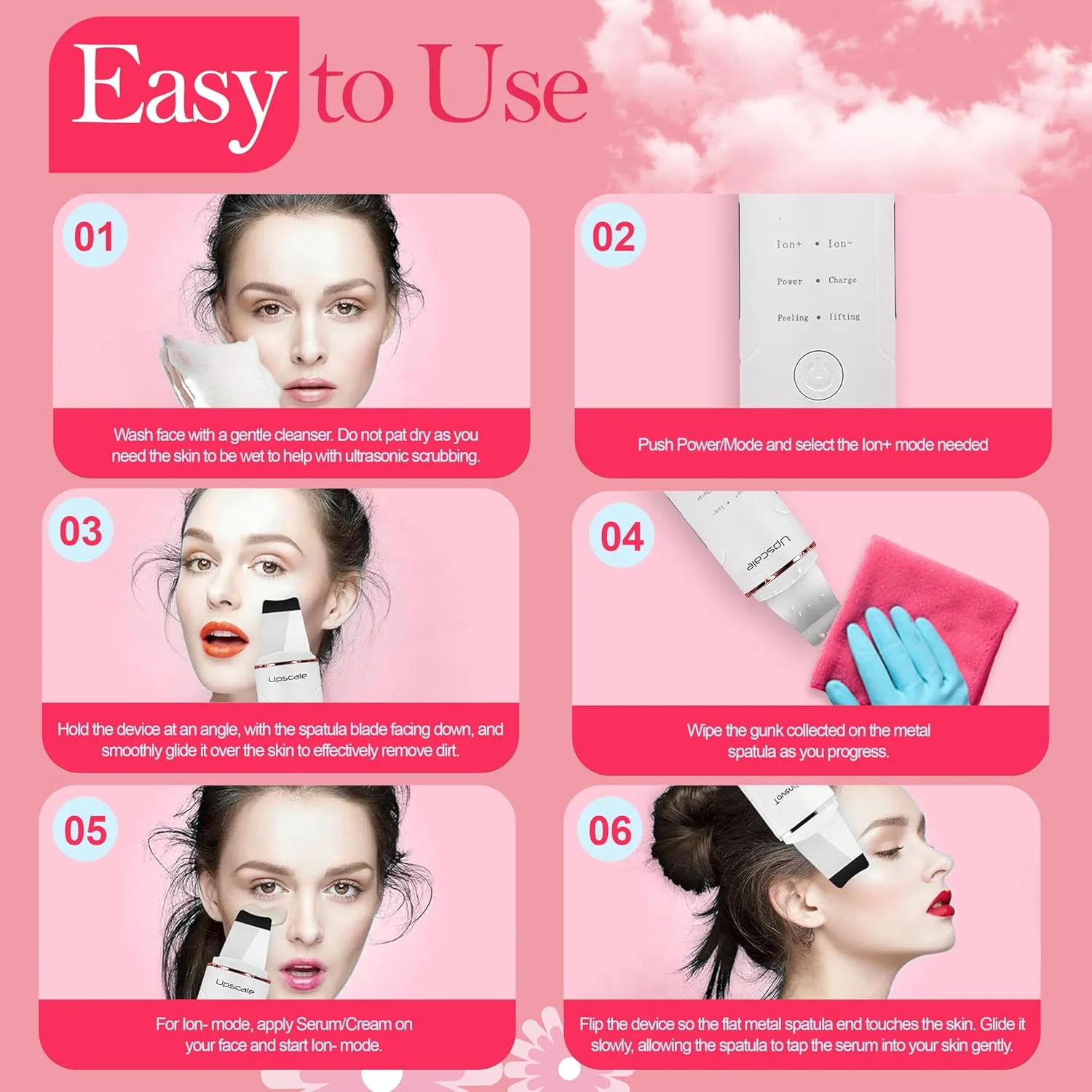 اسکرابر التراسونیک صورت با کیفیت عالی برای پاکسازی عمیق پوست، درمان لیفتینگ صورت، سفید اسکرابر التراسونیک صورت با کیفیت عالی برای پاکسازی عمیق پوست، درمان لیفتینگ صورت، سفید