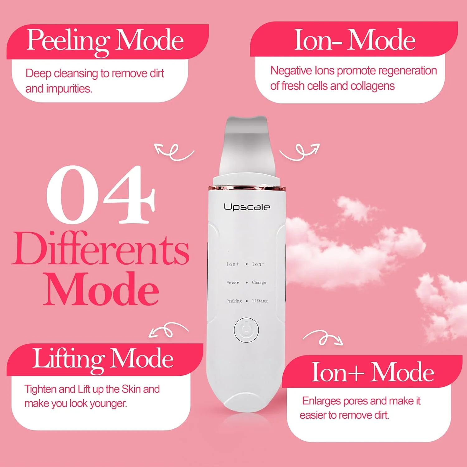 اسکرابر التراسونیک صورت با کیفیت عالی برای پاکسازی عمیق پوست، درمان لیفتینگ صورت، سفید اسکرابر التراسونیک صورت با کیفیت عالی برای پاکسازی عمیق پوست، درمان لیفتینگ صورت، سفید