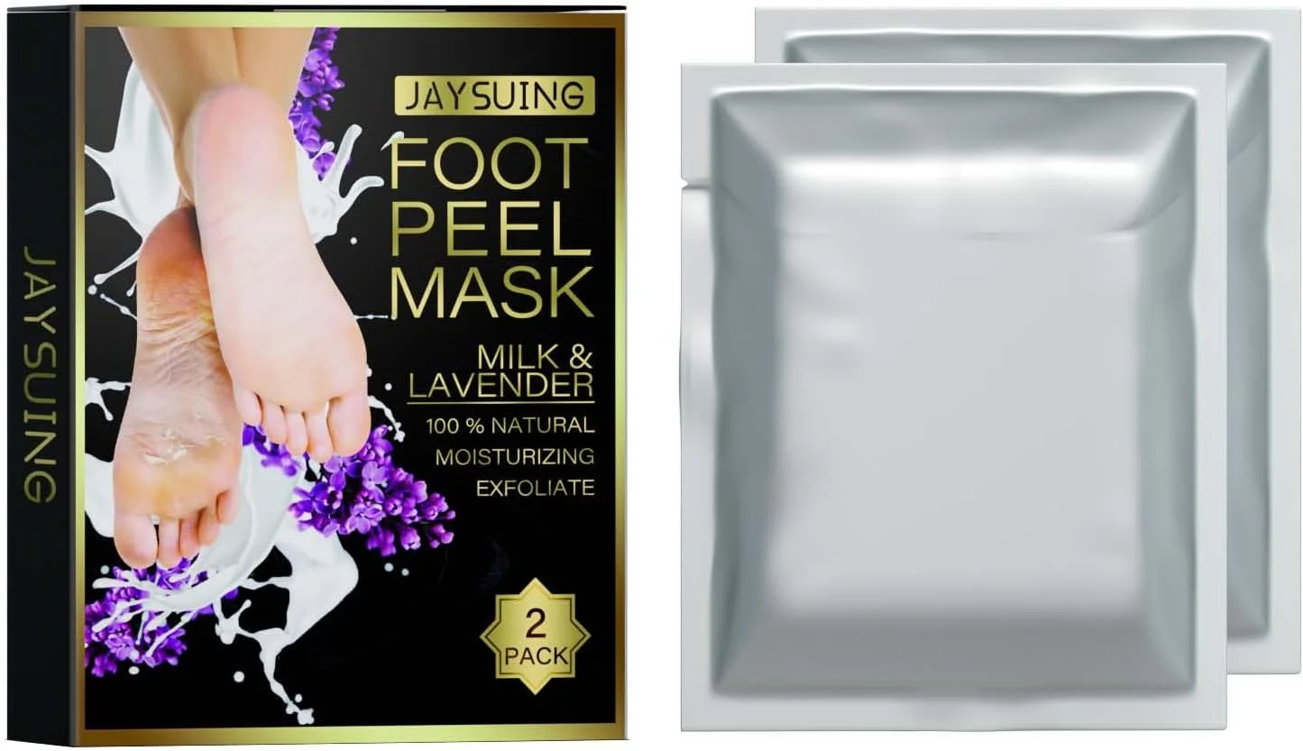 ماسک مرطوب کننده پا با رایحه اسطوخودوس - لایه بردار پا برای از بین بردن پوست مرده، ترمیم پاشنه ترک خورده و ماسک آبرسان پا، مناسب برای انواع پوست