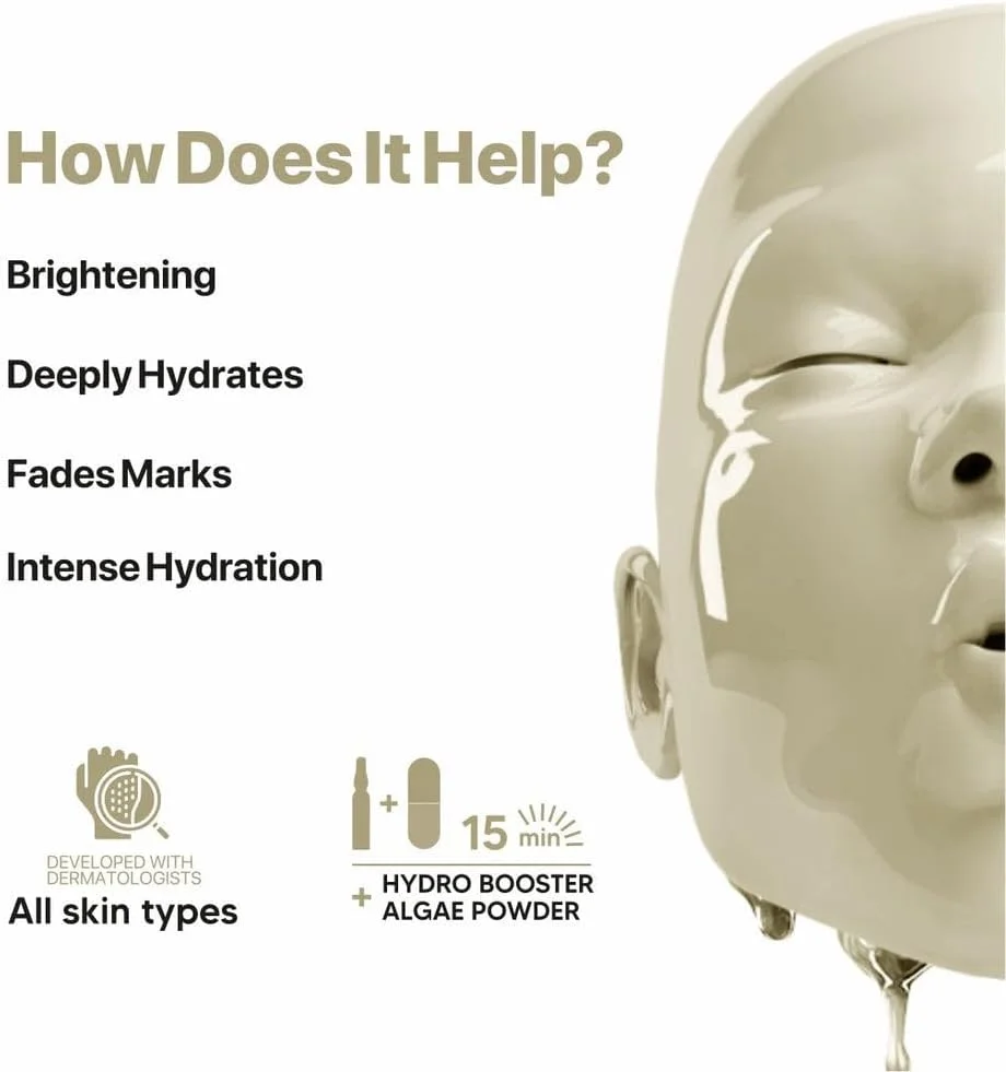 ماسک صورت جلبک دریایی و آب برنج مون استار، روشن کننده و آبرسان قوی، مناسب انواع پوست، استفاده 15 دقیقه ای