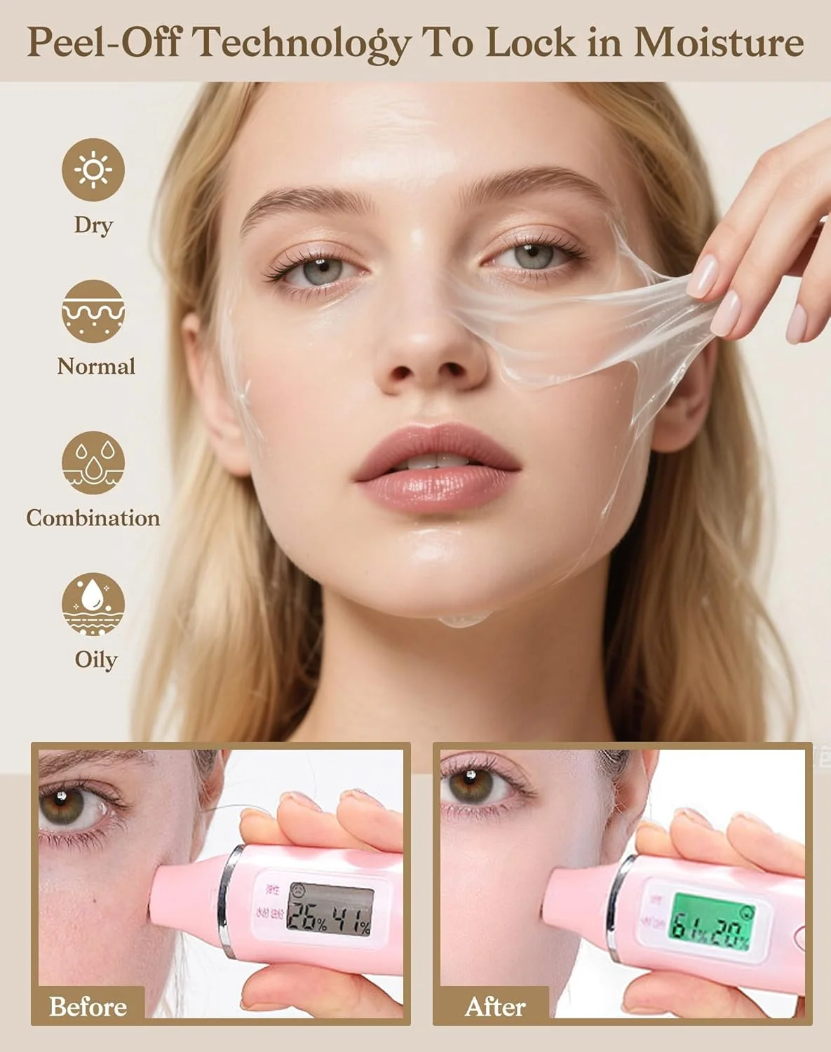 ماسک مرطوب کننده کلاژن و برنج برای استفاده شبانه: ماسک صورت کلاژن، ماسک لایه بردار هیدرولیز شده برای پوست درخشان، الاستیسیته و آبرسانی، عصاره برنج، 75 میلی لیتر