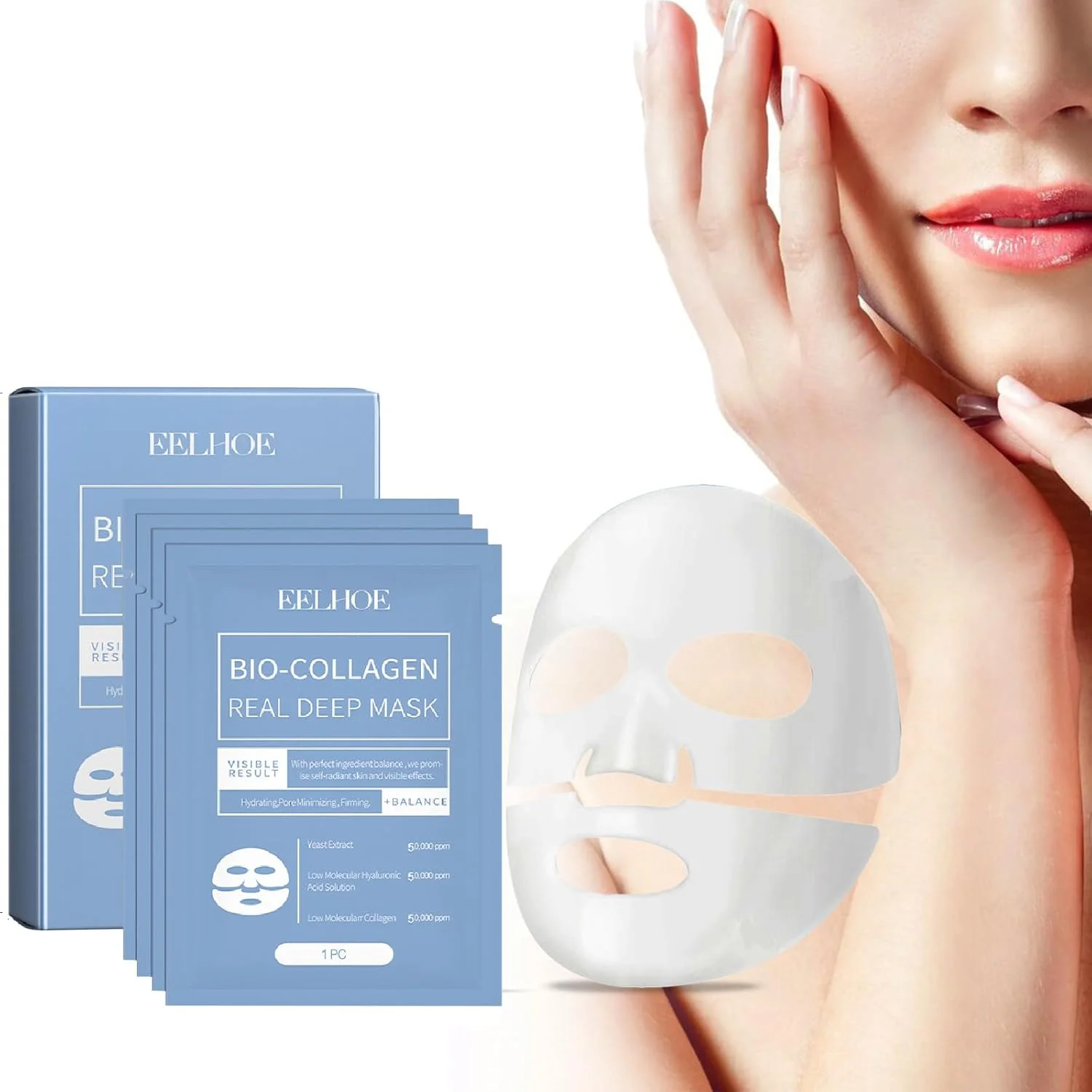 ماسک بایو کلاژن، ماسک شبانه کلاژن عمیق، ماسک شبانه بایو کلاژن برای کوچک کردن منافذ، افزایش الاستیسیته، استحکام بخشیدن، ماسک هیدروژل شبانه سفت کننده و آبرسان عمیق