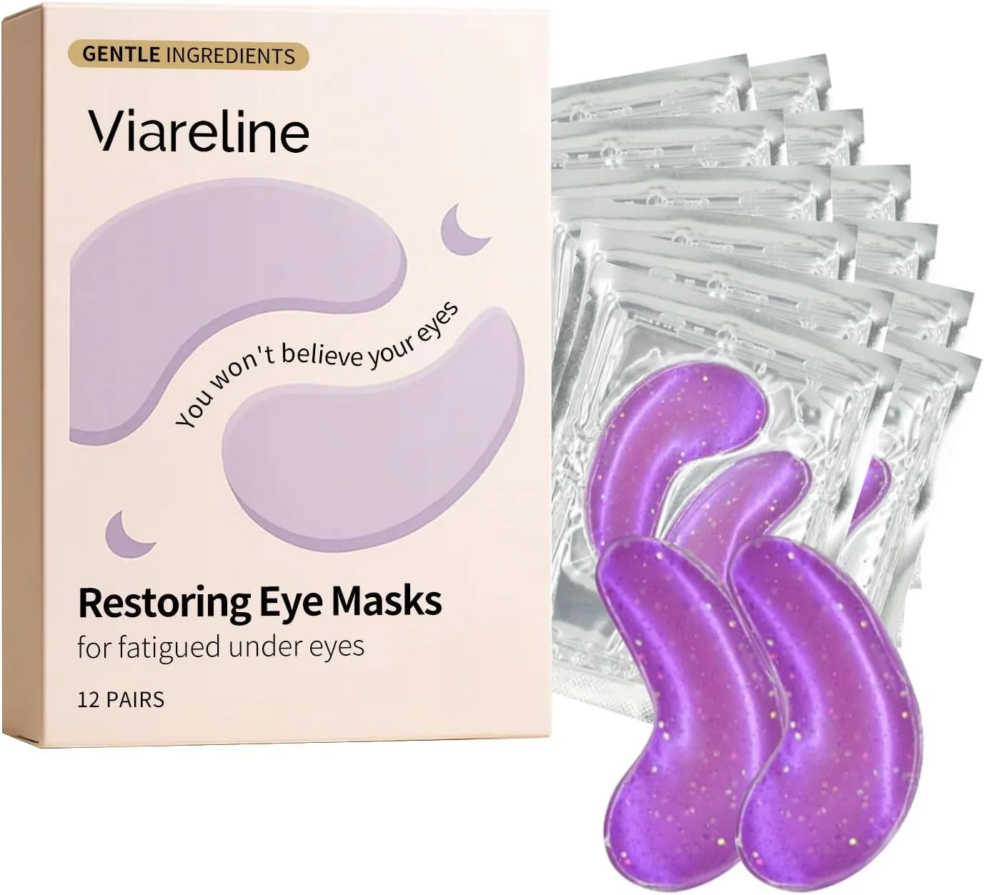 ماسک های احیا کننده زیر چشم - پدهای آبرسان چشم برای حلقه های تیره و پف کردگی، پدهای زیر چشم برای خطوط ریز، مناسب برای انواع پوست