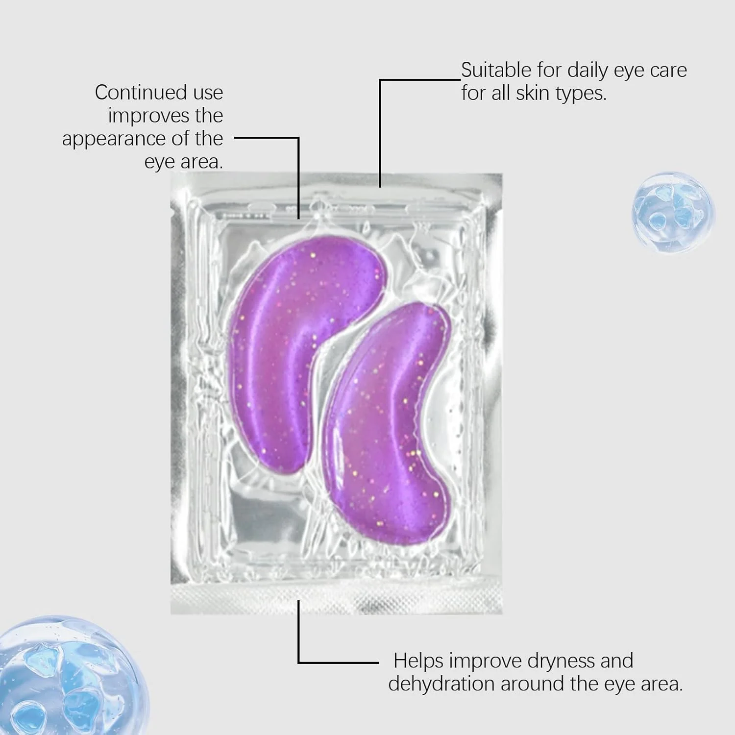 ماسک های احیا کننده زیر چشم - پدهای آبرسان چشم برای حلقه های تیره و پف کردگی، پدهای زیر چشم برای خطوط ریز، مناسب برای انواع پوست