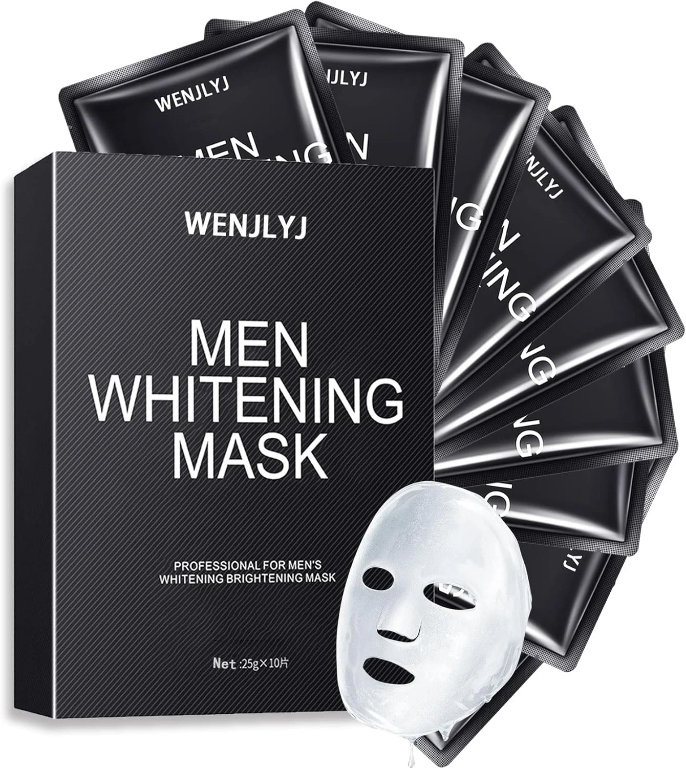 مجموعه ماسک صورت مردانه، ترکیبی از ماسک های ورقه ای آبرسان صورت برای انواع پوست، مجموعه هدیه مراقبت از پوست ماسک صورت مرطوب کننده مردانه برای او، پدر، شوهر و دوست پسر (10 عدد)