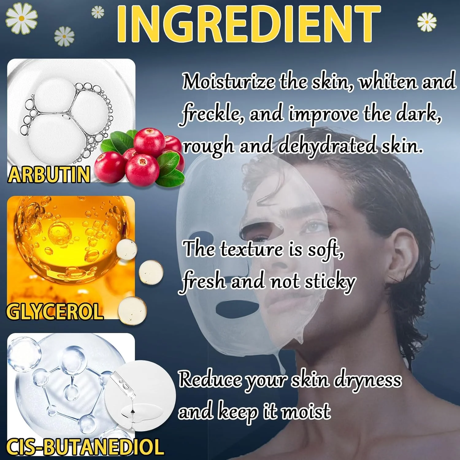 مجموعه ماسک صورت مردانه، ترکیبی از ماسک های ورقه ای آبرسان صورت برای انواع پوست، مجموعه هدیه مراقبت از پوست ماسک صورت مرطوب کننده مردانه برای او، پدر، شوهر و دوست پسر (10 عدد)