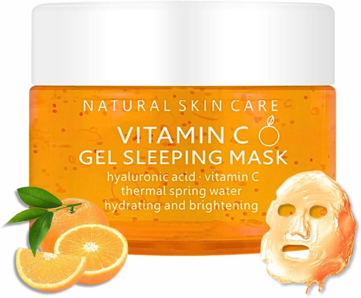 ماسک خواب صورت ویتامین C با اسید هیالورونیک، ماسک خواب ژلی مرطوب کننده برای آبرسانی و روشن کردن پوست، پوست را در طول شب صاف می کند تا درخشش صبحگاهی لطیف، درخشان و شاداب داشته باشید