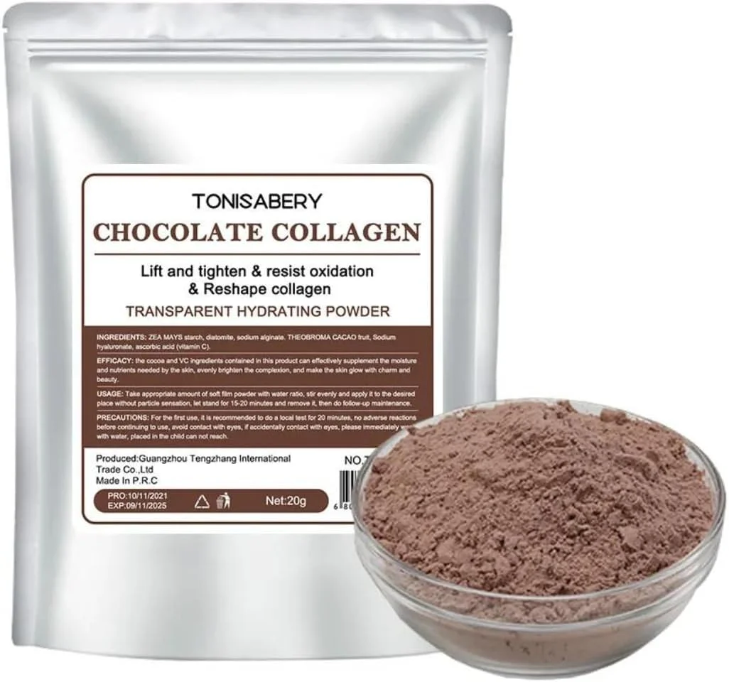 پودر ماسک صورت شکلاتی کلاژن نیکیتای ویوی برای مراقبت از پوست | ماسک صورت لایه بردار، لیفت کننده و سفت کننده، مقاوم در برابر اکسیداسیون و بازسازی کلاژن | ماسک صورت لایه بردار آبرسان و مرطوب کننده | 20 گرم