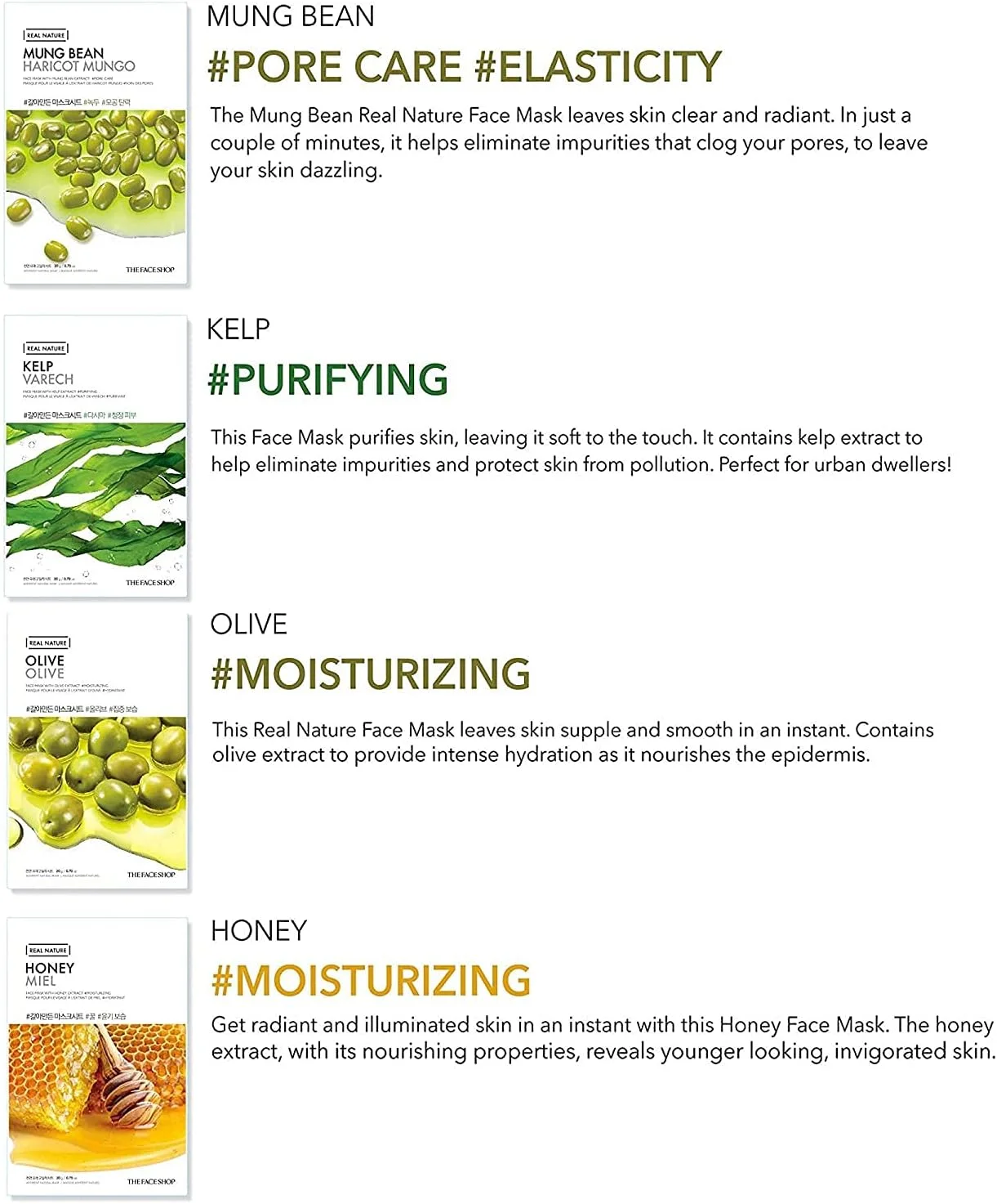 ورقه‌های ماسک صورت ریل نیچر دِ فیس شاپ (بسته 15 عددی) - مواد طبیعی برای داشتن پوستی درخشان | مراقبت از پوست کره‌ای