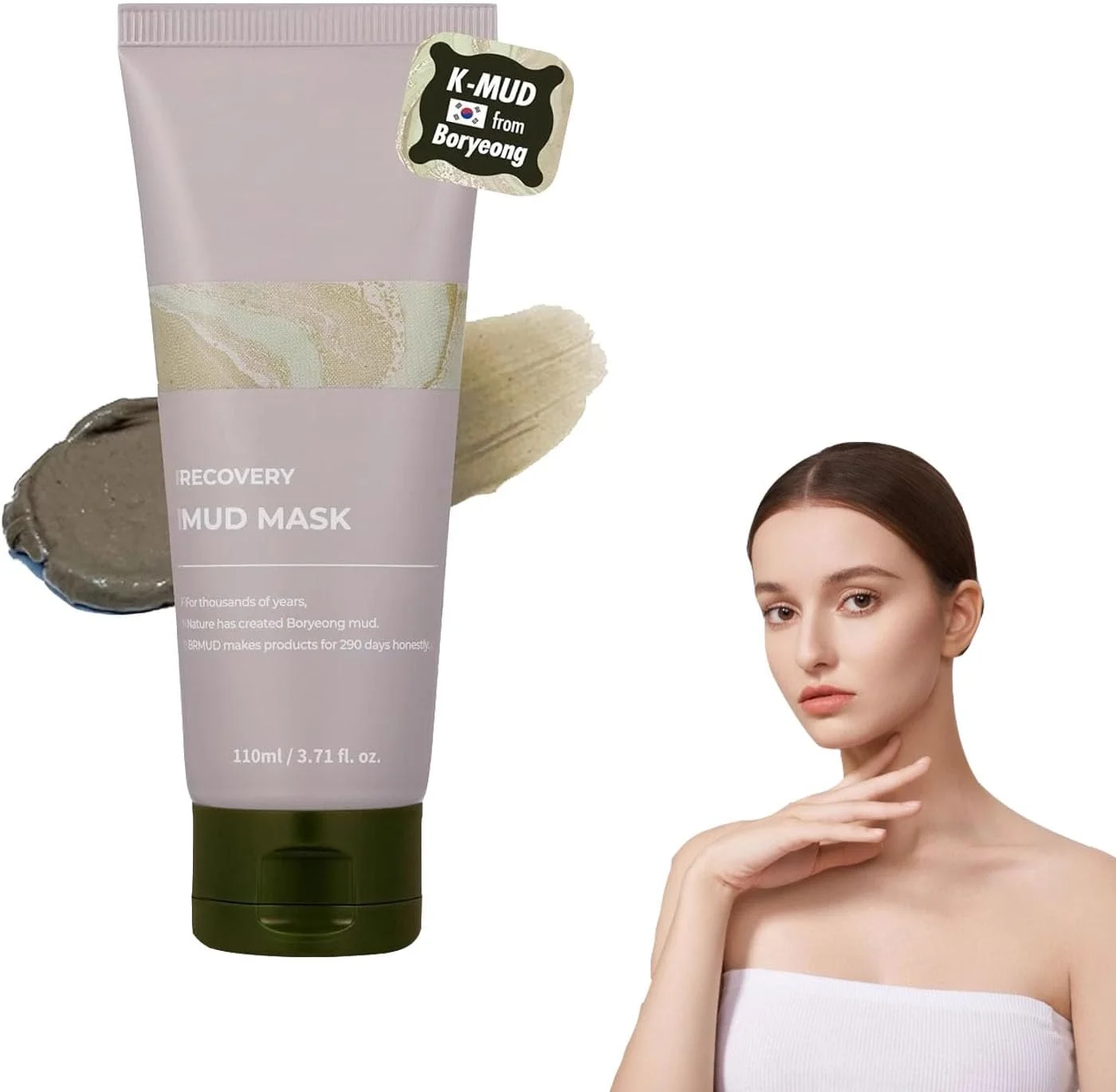 ماسک گِل تسکین دهنده - پاک کننده عمیق و آبرسان با گِل بوریونگ، ماسک گِل احیا کننده، ماسک گِل تسکین دهنده، ماسک صورت گِل رسی احیا کننده، ماسک پاک کننده منافذ مرطوب کننده و آبرسان کره ای (ماسک گِل 1)