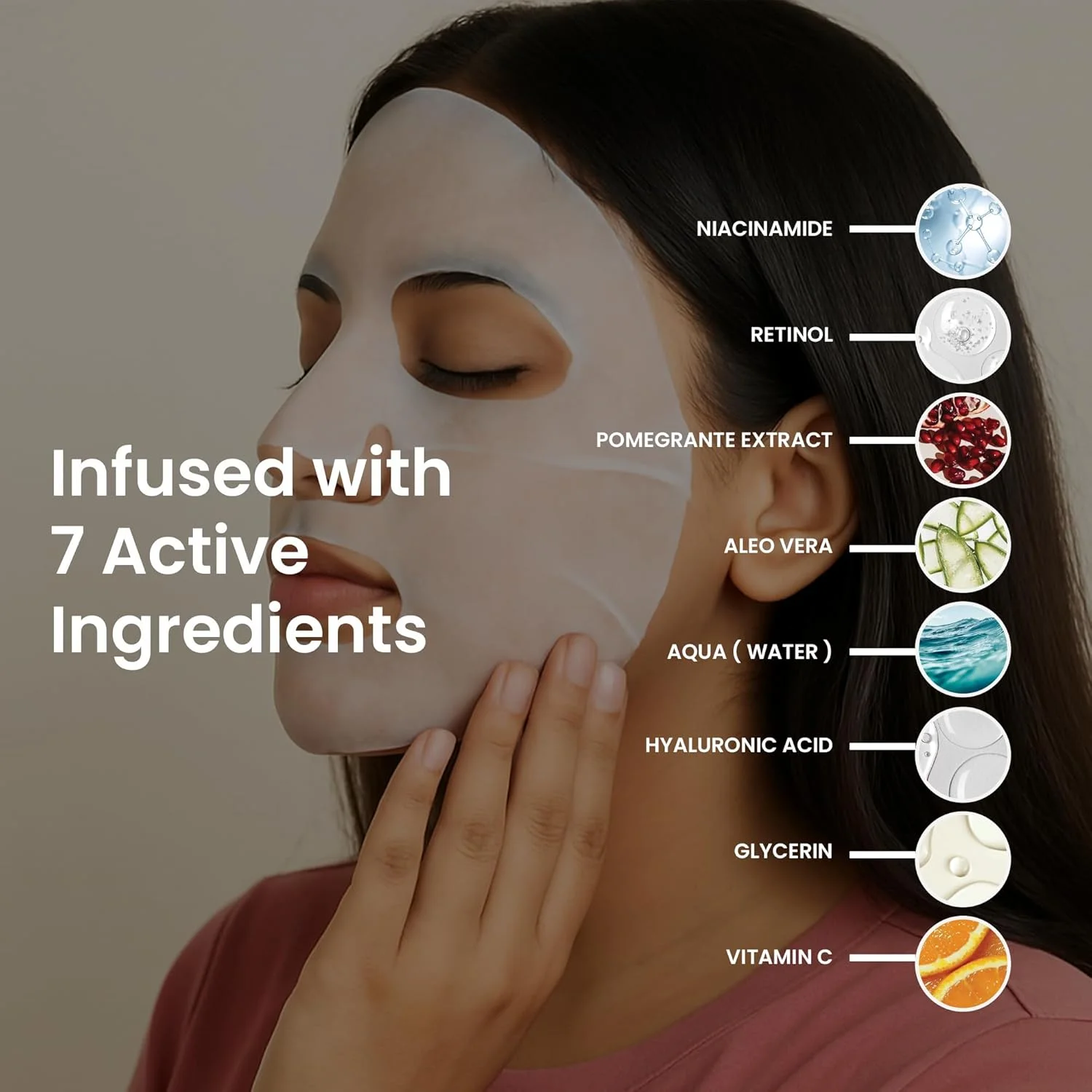 ماسک ورقه ای سفت کننده سرم 3 در 1 - ضد چروک، لیفتینگ و آبرسان | کاهش خطوط ریز، بازیابی خاصیت ارتجاعی و صاف کردن پوست | درخشش و بازسازی جوانی - تک مصرف