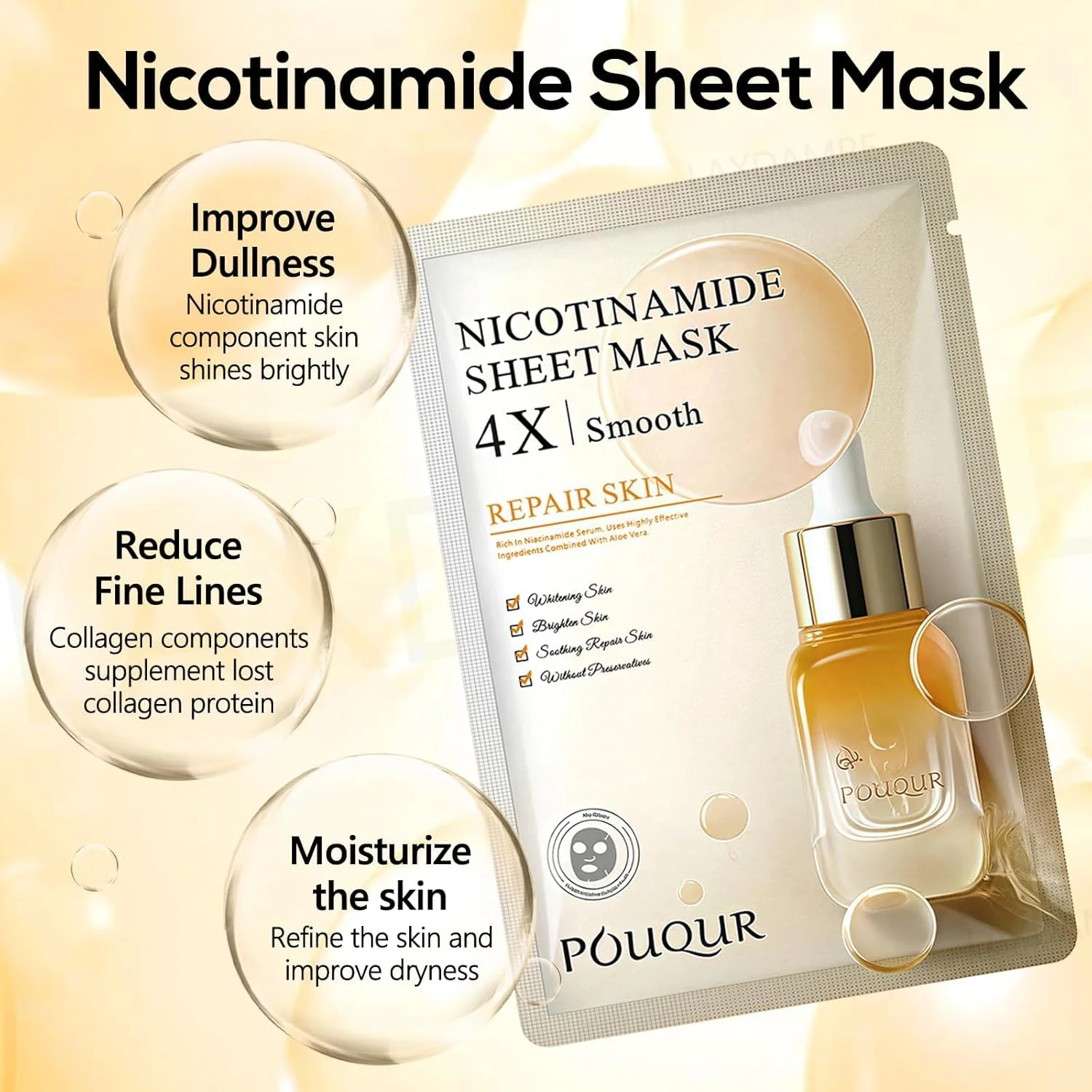 مجموعه 10 عددی ماسک صورت کرهای، ماسک کلاژن با نیاسینامید، ماسک صورت آبرسان و مرطوب کننده عمیق، ماسک ورقهای ترمیم کننده پوست و روشن کننده 4 برابر برای درخشش پوست مجموعه 10 عددی ماسک صورت کرهای، ماسک کلاژن با نیاسینامید، ماسک صورت آبرسان و مرطوب کننده عمیق، ماسک ورقهای ترمیم کننده پوست و روشن کننده 4 برابر برای درخشش پوست