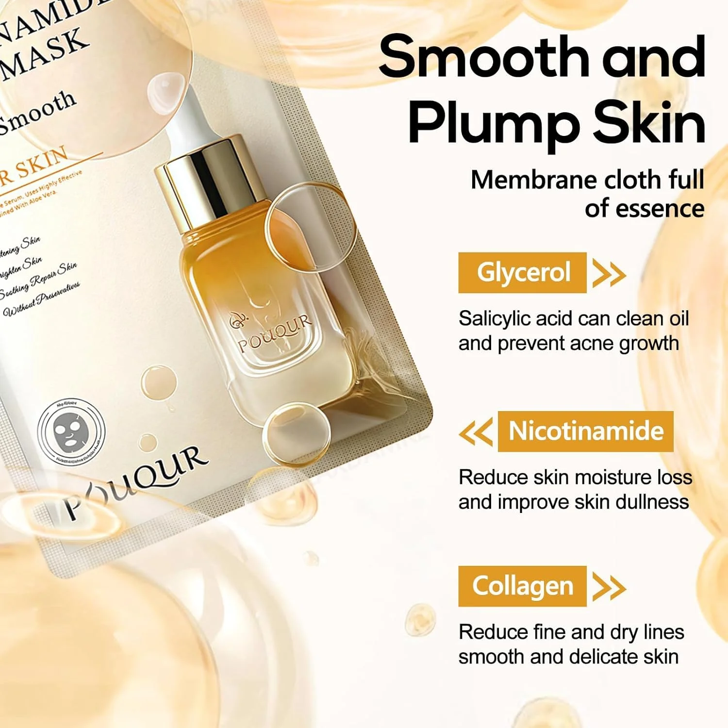 مجموعه 10 عددی ماسک صورت کرهای، ماسک کلاژن با نیاسینامید، ماسک صورت آبرسان و مرطوب کننده عمیق، ماسک ورقهای ترمیم کننده پوست و روشن کننده 4 برابر برای درخشش پوست مجموعه 10 عددی ماسک صورت کرهای، ماسک کلاژن با نیاسینامید، ماسک صورت آبرسان و مرطوب کننده عمیق، ماسک ورقهای ترمیم کننده پوست و روشن کننده 4 برابر برای درخشش پوست