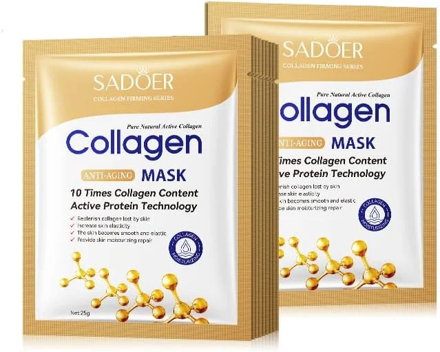 ۱۰ عدد ماسک ورقه ای صورت کره ای - ضد پیری، آبرسان و سفت کننده پوست صورت، ماسک های کلاژن برای آقایان و بانوان - ماسک روشن کننده صورت برای انواع پوست و مراقبت از پوست کره ای