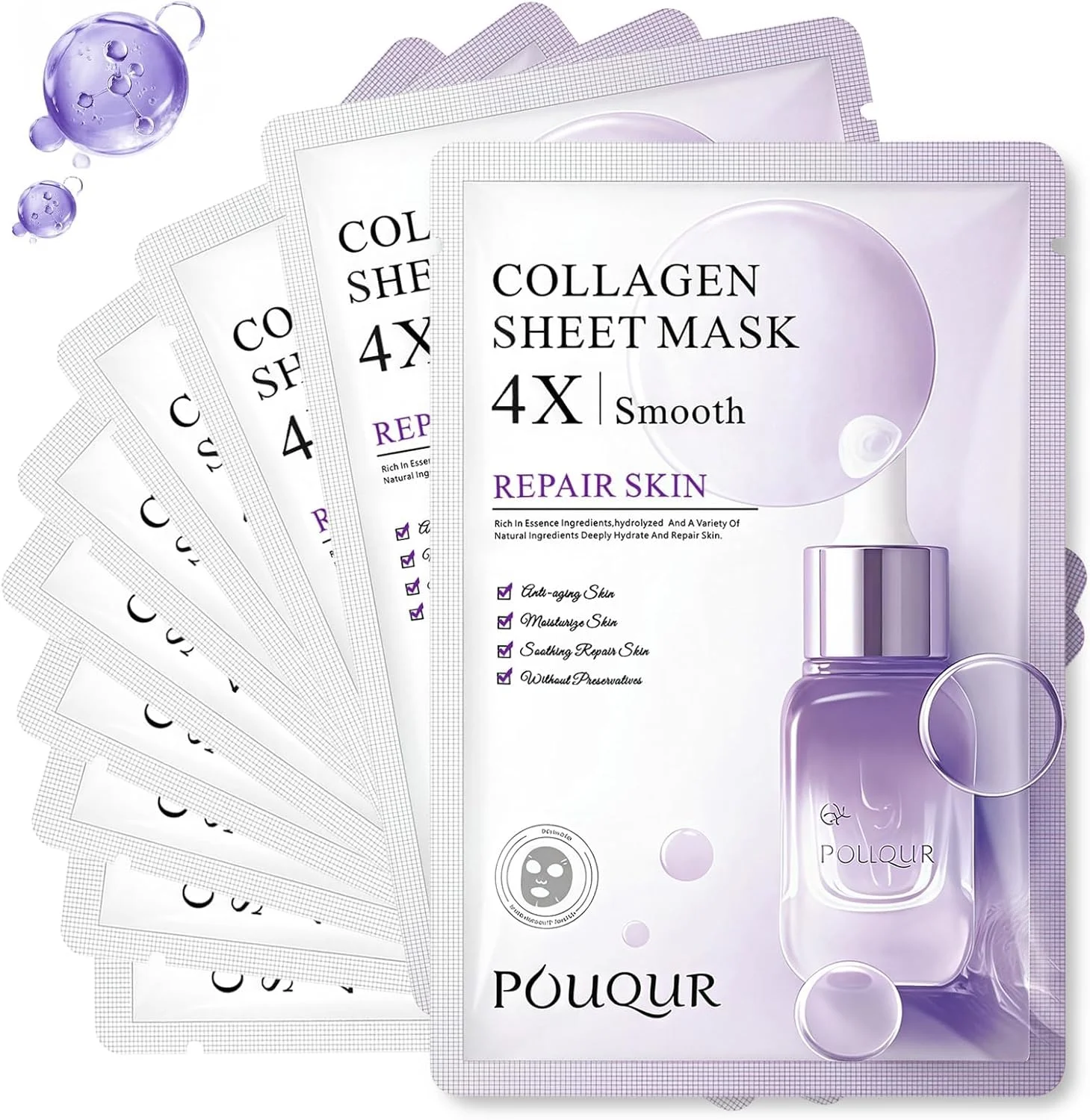 ماسک صورت کرهای مدل Collagen بسته 10 عددی ماسک صورت کرهای مدل Collagen بسته 10 عددی