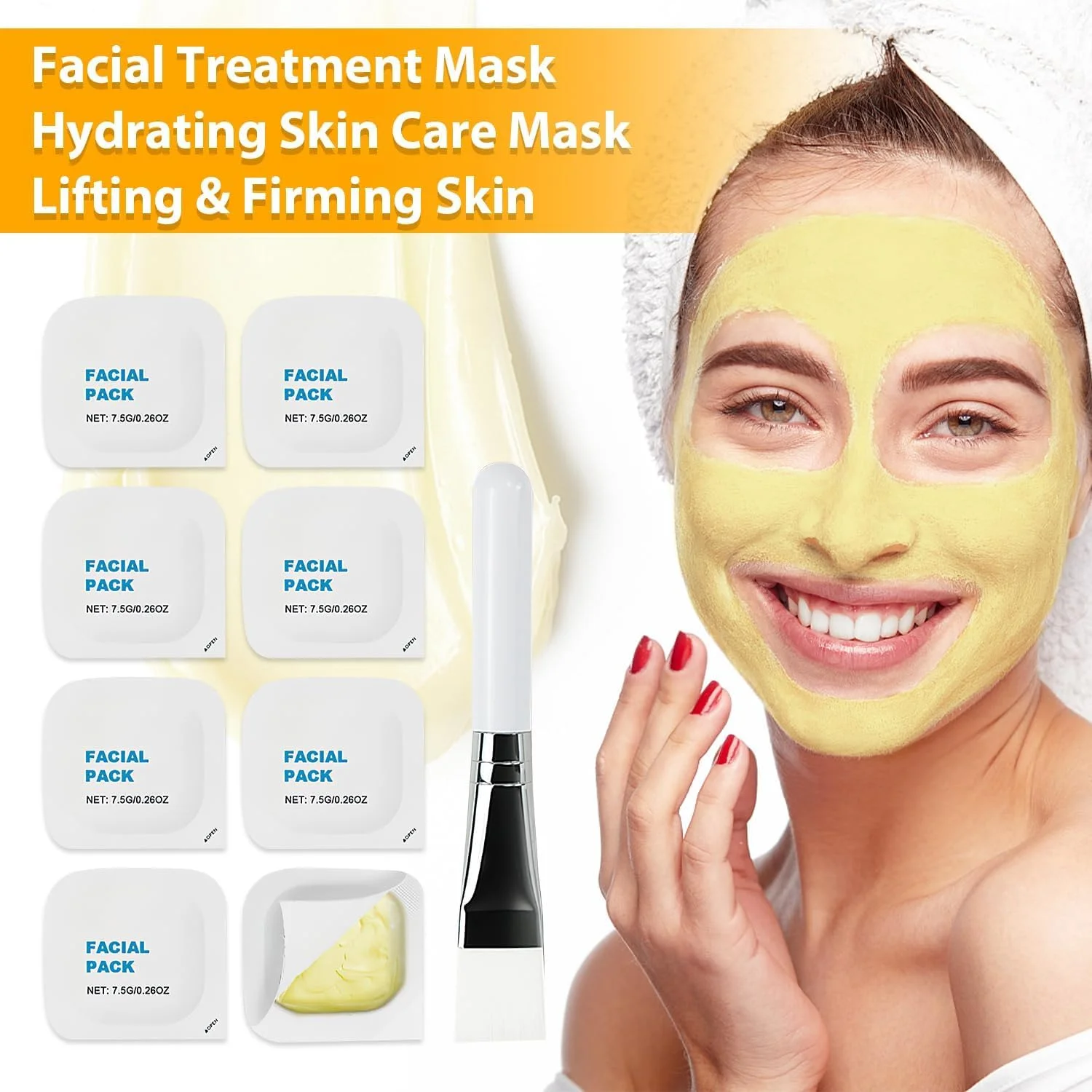 ماسک صورت 8 عددی، ماسک خاک رسی پاک کننده عمیق، ماسک آبرسان صورت برای ترمیم پوست صاف، سفت کننده منافذ و لیفتینگ، ماسک شستشوی سفت کننده پوست کره‌ای برای انواع پوست