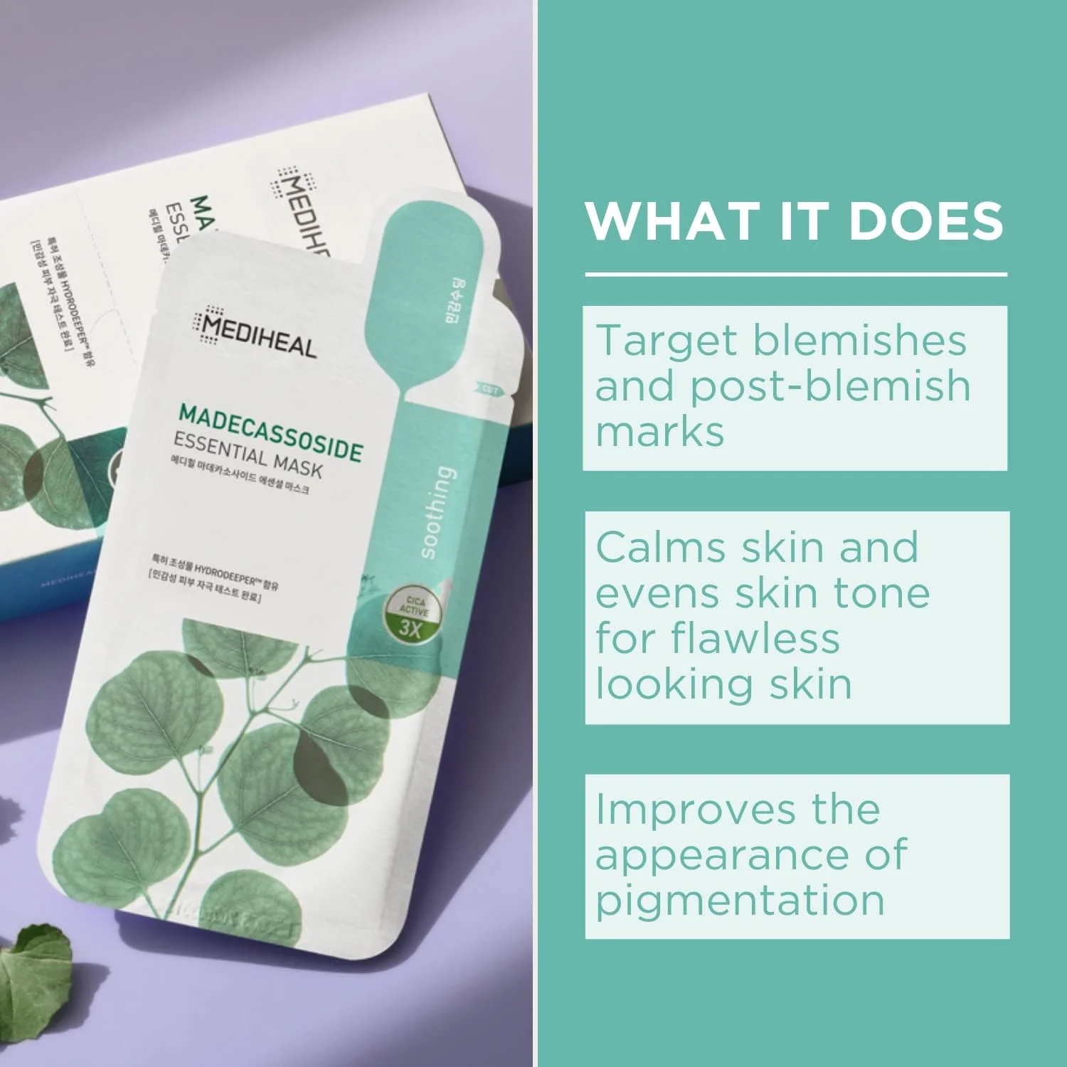 بهترین ماسک ورقه‌ای کره‌ای مدی‌هیل | ماسک صورت اسنشیال مادکاسوساید | برای پوست‌های حساس، مستعد لک، آبرسان، مرطوب‌کننده، آرام‌بخش و تسکین‌دهنده | مناسب انواع پوست | 10 عدد