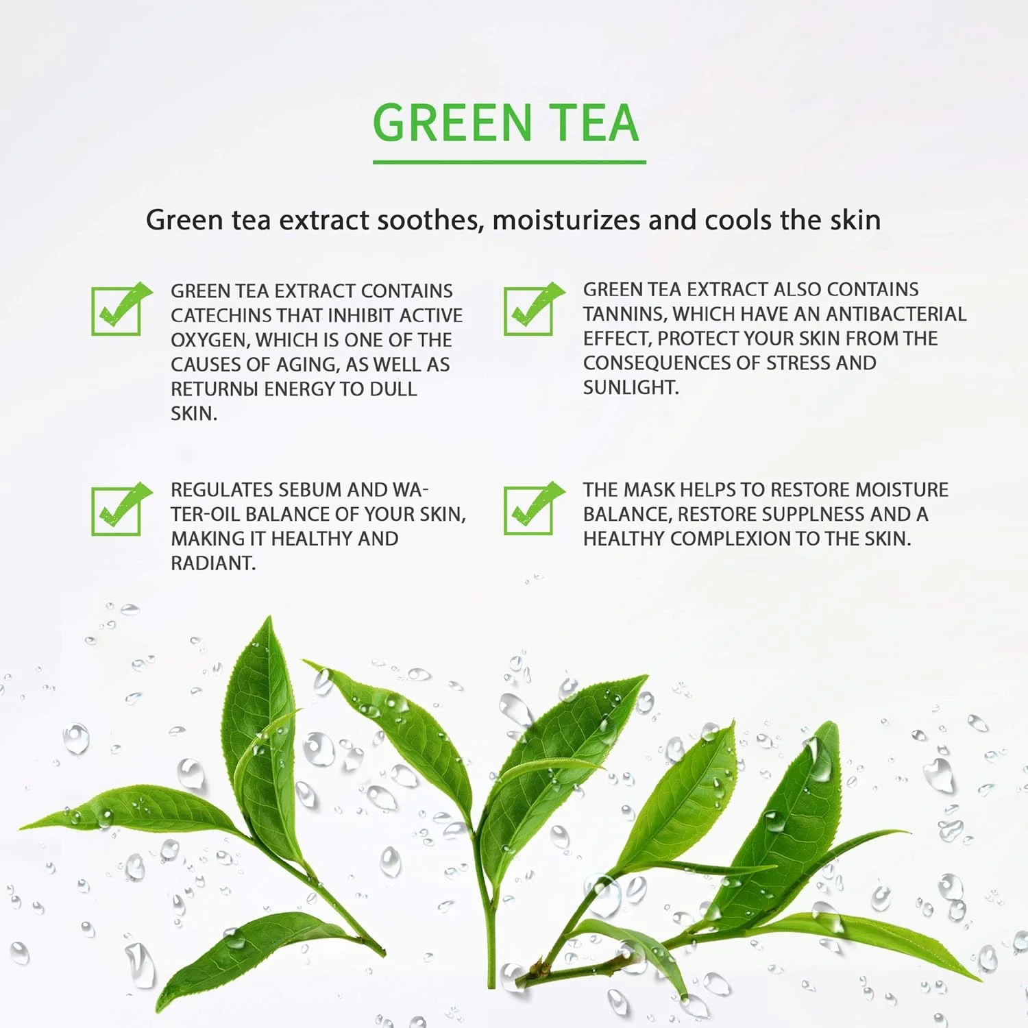 ماسک آبرسان نهایی صورت - ماسک ورقه ای مرطوب کننده ممتاز (چای سبز) بسته 10 عددی