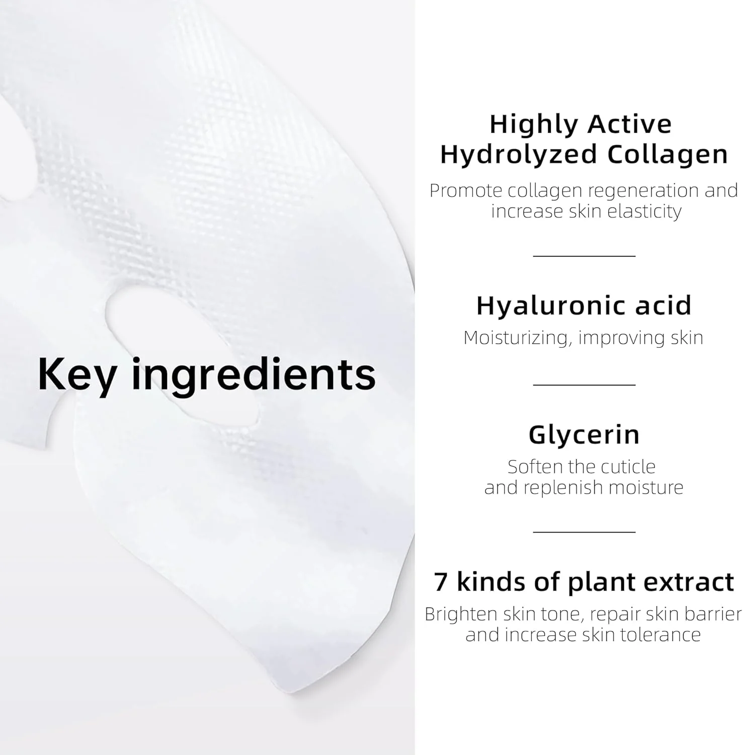 ماسک صورت بایو کلاژن واقعی دیپ، ماسک هیدروژل کلاژن آبرسان شبانه برای ضد پیری، کوچک کننده منافذ، سفت کننده، جذب کننده عمقی آلودگی های داخل صورت، 5 عددی