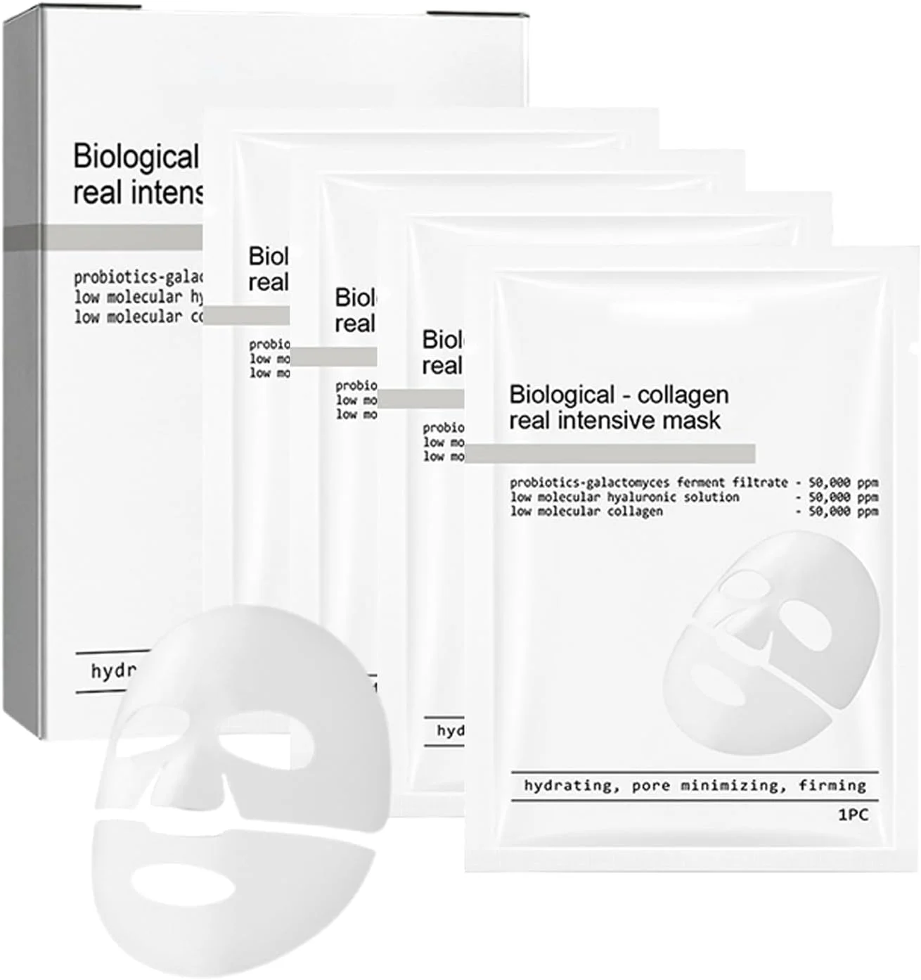 ماسک کلاژن عمیق شبانه 4 عددی، ماسک صورت کلاژن، ماسک کلاژن برای آبرسانی و استحکام پوست، ماسک های صورت مراقبت از پوست برای آبرسانی عمیق و روشن کننده پوست