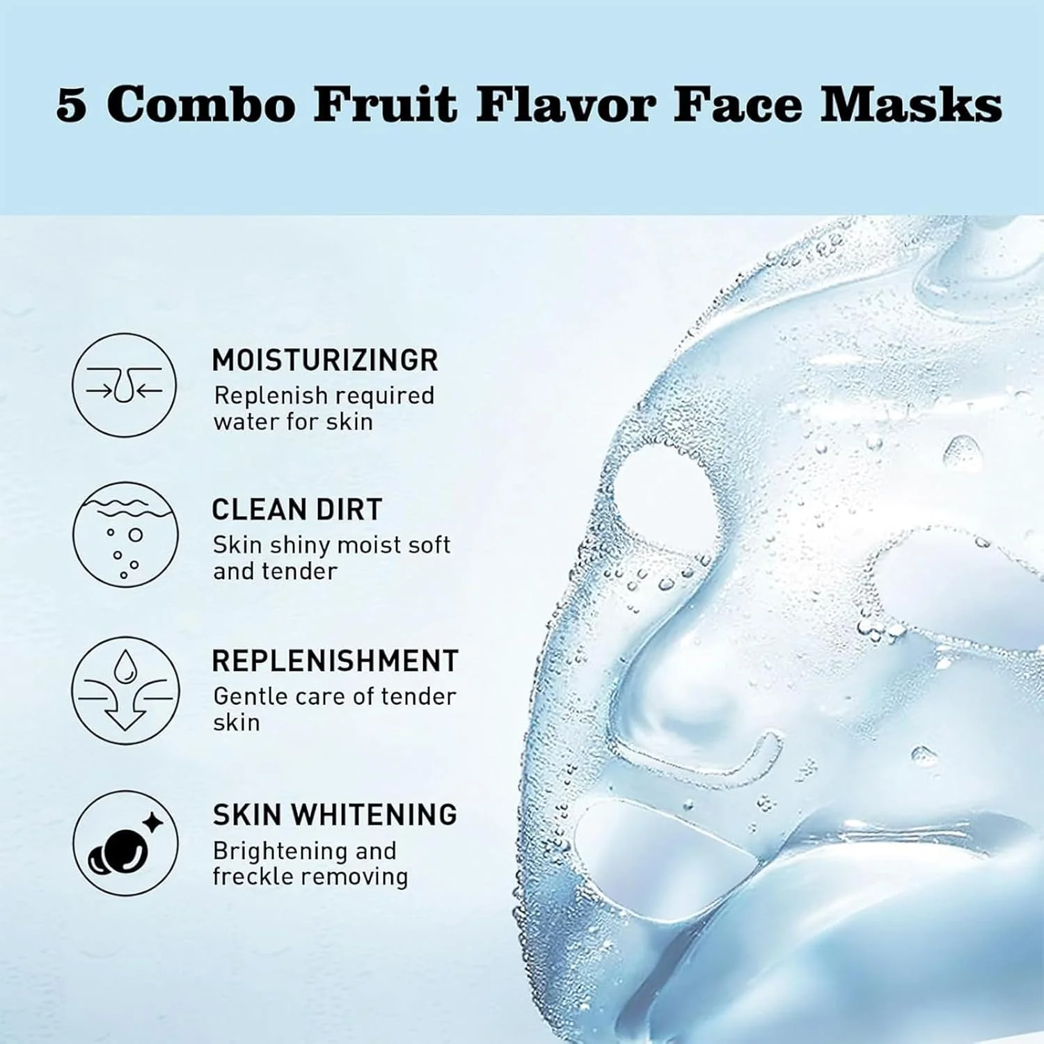 مجموعه ۱۰ عددی ماسک صورت، ماسک صورت ارگانیک، آبرسان، مرطوب کننده، روشن کننده، تسکین دهنده، بدون تست حیوانی