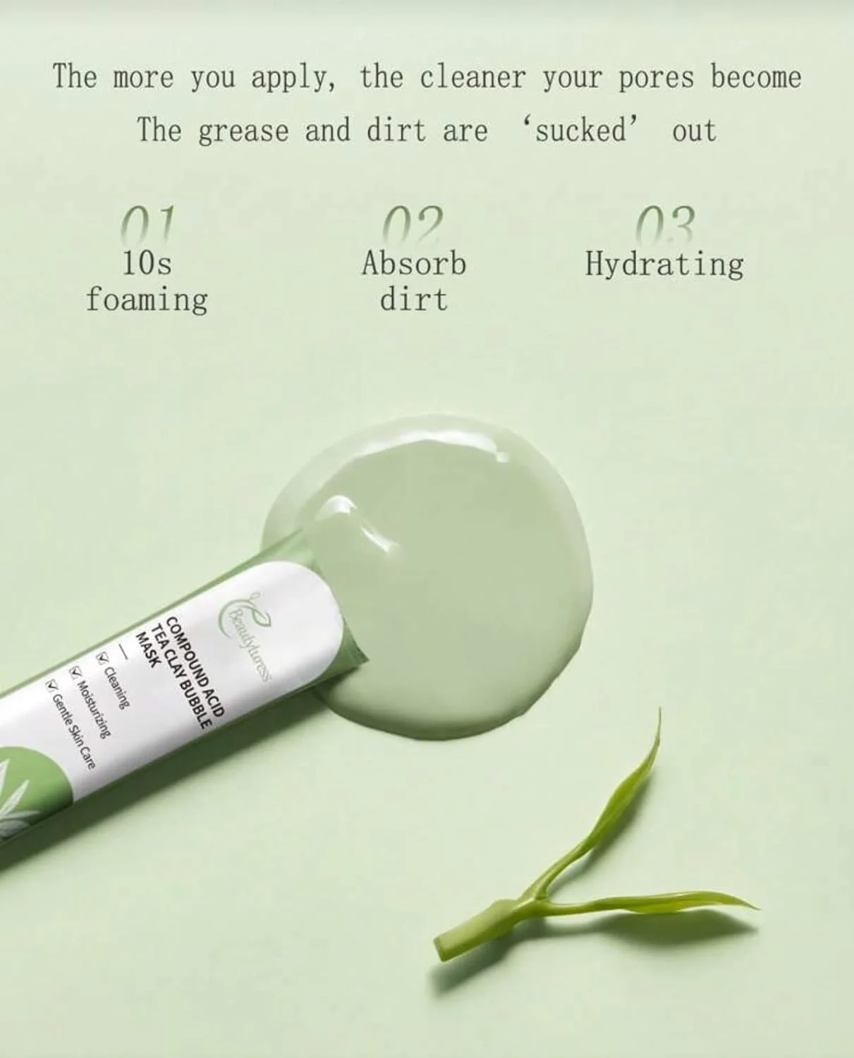 ماسک صورت حبابی خاک رس و چای اسیدی ترکیبی، سبز، پاک کننده عمیق و مرطوب کننده، 12 عدد، 4 گرمی، پاکسازی عمیق، آبرسان، پوست صاف