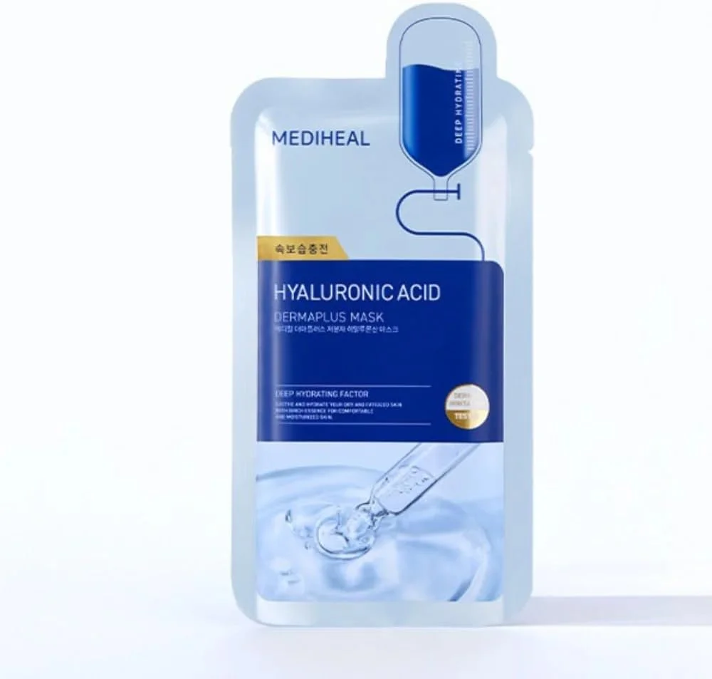 ماسک هیالورونیک اسید با وزن مولکولی کم مدیهیل درماپلاس | 10 عدد | حاوی فاکتور آبرسانی عمیق | مناسب برای پوست حساس