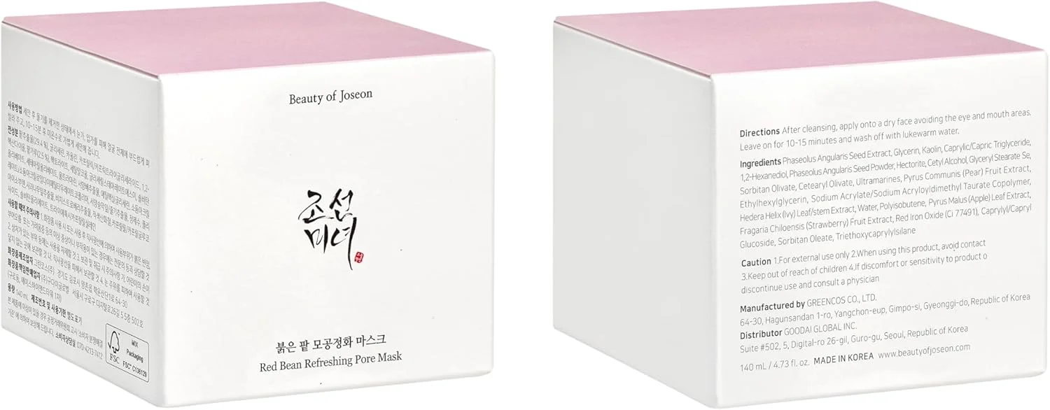 ماسک صورت لوبیا قرمز Beauty of Joseon، پاک کننده منافذ، لایه بردار ملایم، مرطوب کننده و احیا کننده پوست، مناسب برای انواع پوست، 140 میلی لیتر