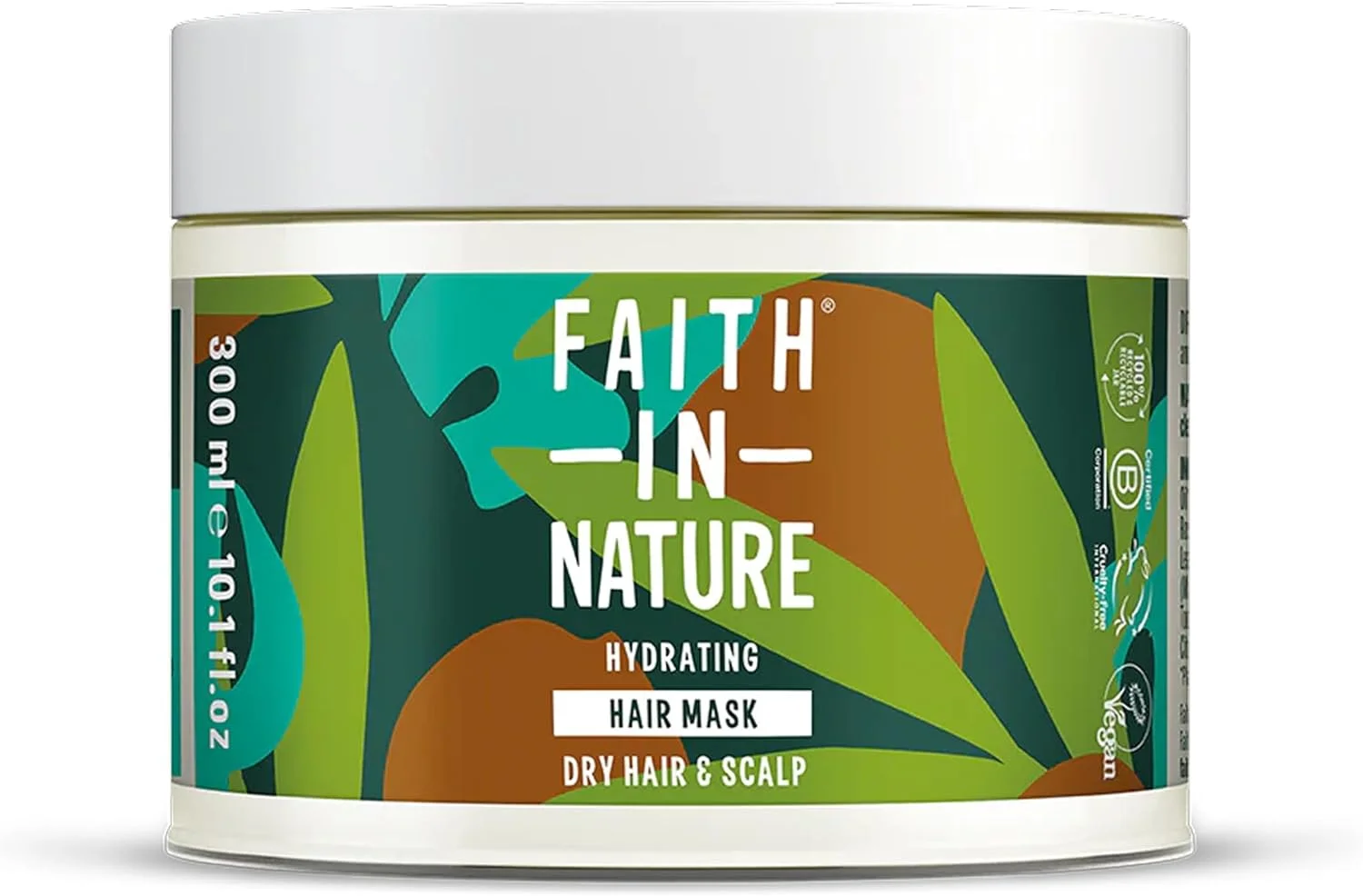 ماسک مو نارگیل و شی باتر ارگانیک Faith In Nature، آبرسان برای مو و پوست سر خشک، وگان و بدون تست حیوانی، بدون SLS، سیلیکون یا پارابن، 300 میلی لیتر، بسته 1 عددی