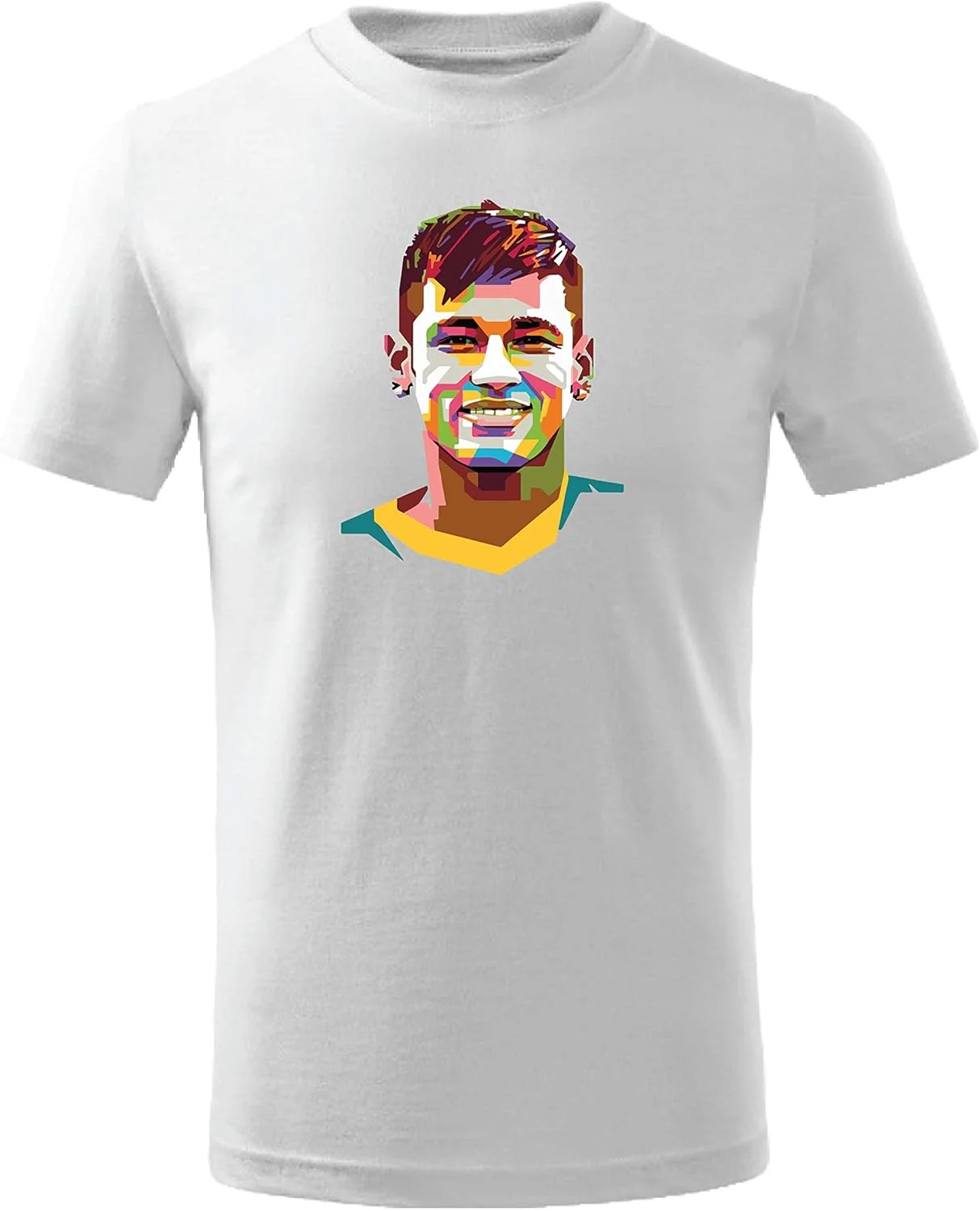 تی‌شرت نخی یقه گرد چاپی طرح هواداران فوتبال برزیل، مناسب بزرگسالان