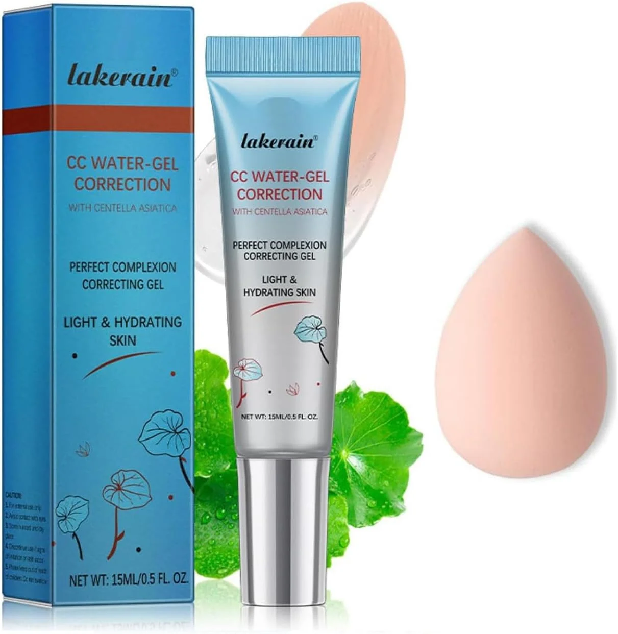 کرم CC اصلاح کننده رنگ با SPF 25، کرم اصلاح کننده رنگ سبز برای یکدست کردن رنگ پوست، کرم پودر سرم آبرسان، پوشش سبک، پوشاننده منافذ و لک ها، فاقد چربی (شفاف)