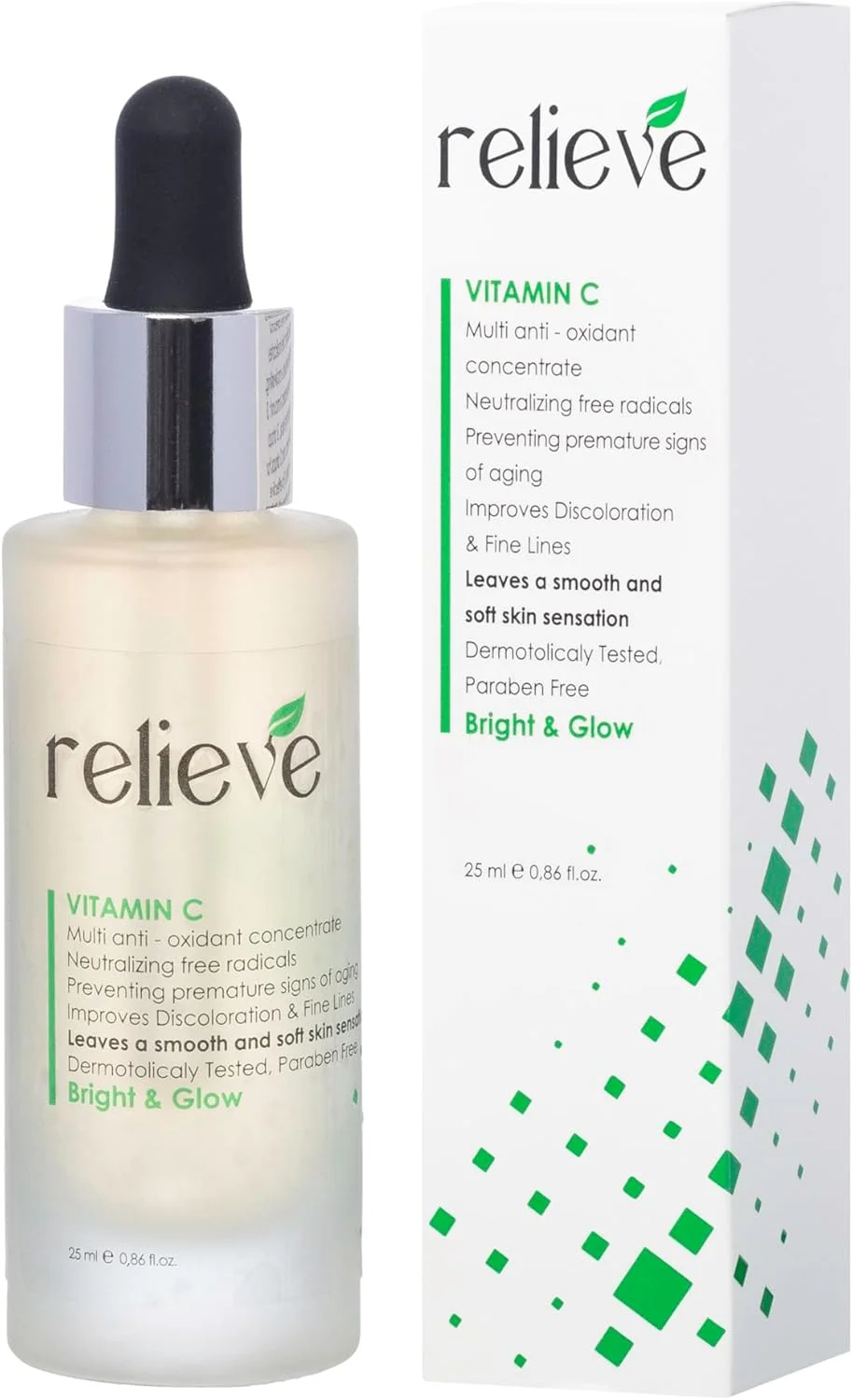 سرم ویتامین C 10% برای تسکین پوست، سرم روشن کننده و ضد لک صورت | اسید هیالورونیک، ویتامین E و فرولیک اسید | آبرسان، آنتی اکسیدان، جذب سریع | بدون عطر و مناسب برای پوست حساس، 25 میلی لیتر