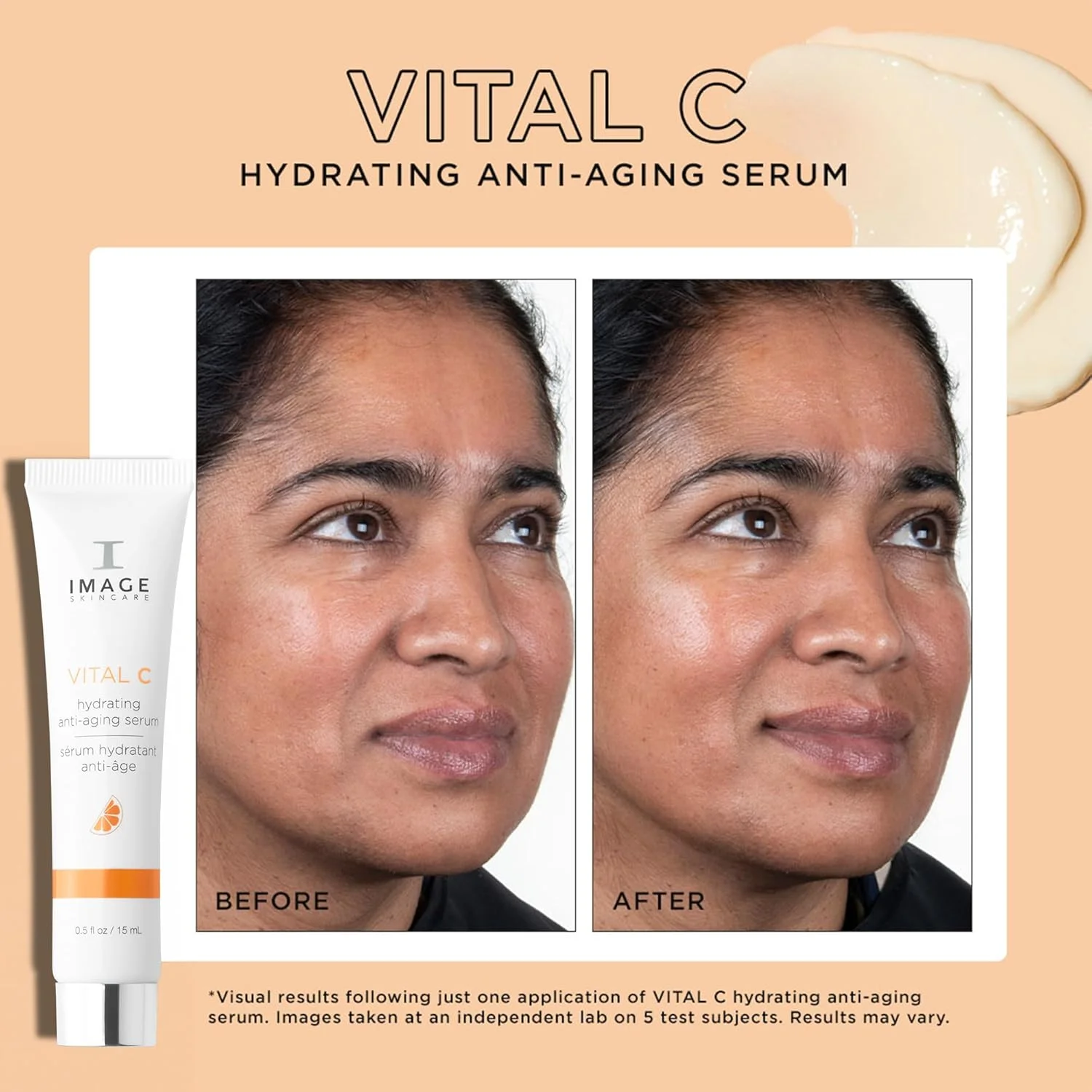 سرم آبرسان صورت ویتال سی IMAGE Skincare، حاوی ویتامین C قوی برای روشن کردن، یکدست کردن و صاف کردن ظاهر چروک ها، سایز کوچک 15 میلی لیتر