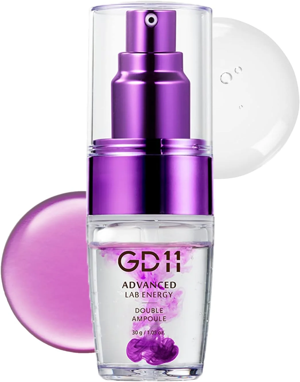 آمپول دوتایی انرژی آزمایشگاه پیشرفته GD11، 30 میلی لیتر | سرم صورت ضد پیری با عصاره سلول های بنیادی و اسید هیالورونیک | سرم آبرسان برای بازسازی پوست | بازیابی خاصیت ارتجاعی و کاهش چین و چروک