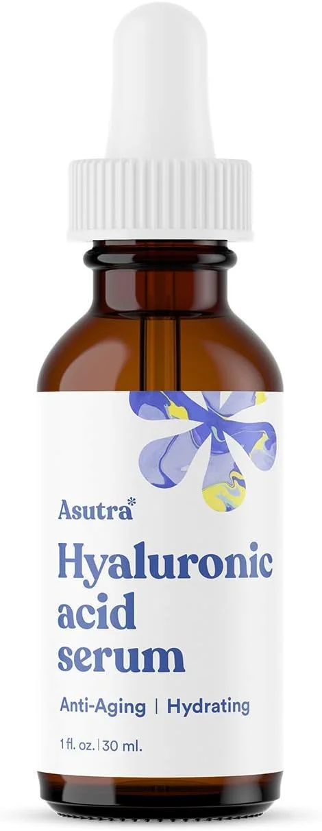 سرم اسید هیالورونیک آسوترا، 30 میلی لیتر | ویتامین E و C، آلوئه، چای سبز، گل شمعدانی و روغن جوجوبا | سرم صورت ضد پیری و پرکننده، مراقبت از پوست صورت آبرسان
