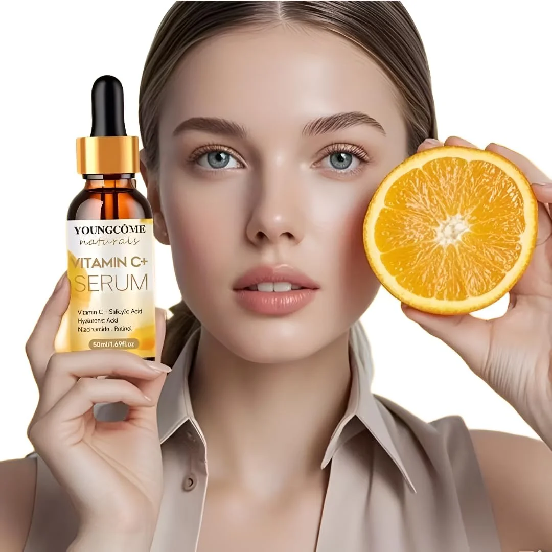 سرم صورت ویتامین C با رتینول، هیالورونیک اسید و نیاسینامید - روشن کننده، آبرسان و ضد پیری - مراقبت از پوست برای همه، 50 میلی لیتر