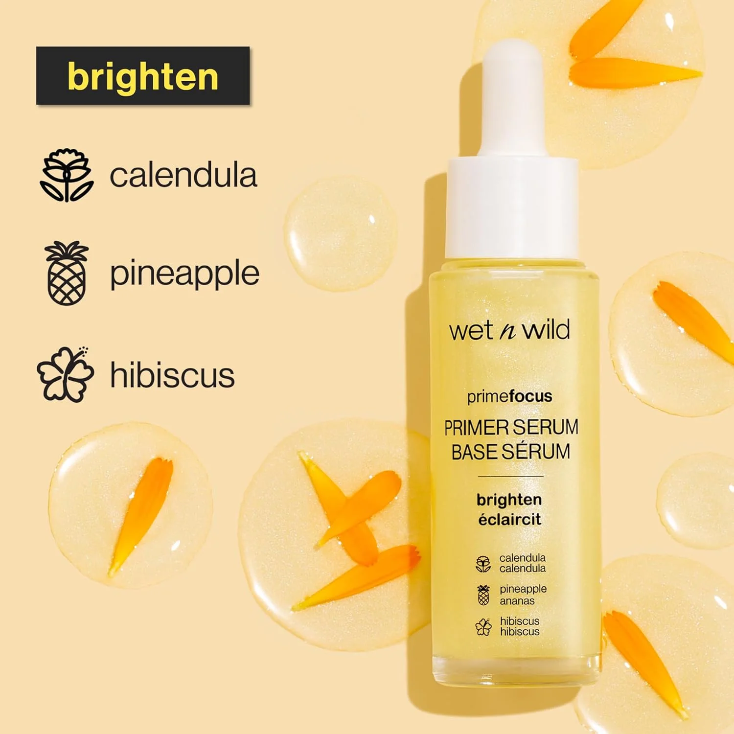 سرم پرایمر صورت وت اند وایلد پرایم فوکوس، محصول مراقبت از پوست صورت آبرسان و افزایش دهنده ماندگاری آرایش، کاهش دهنده خطوط ریز و چین و چروک، برای ترمیم پوست خشک، جایگزین رتینول