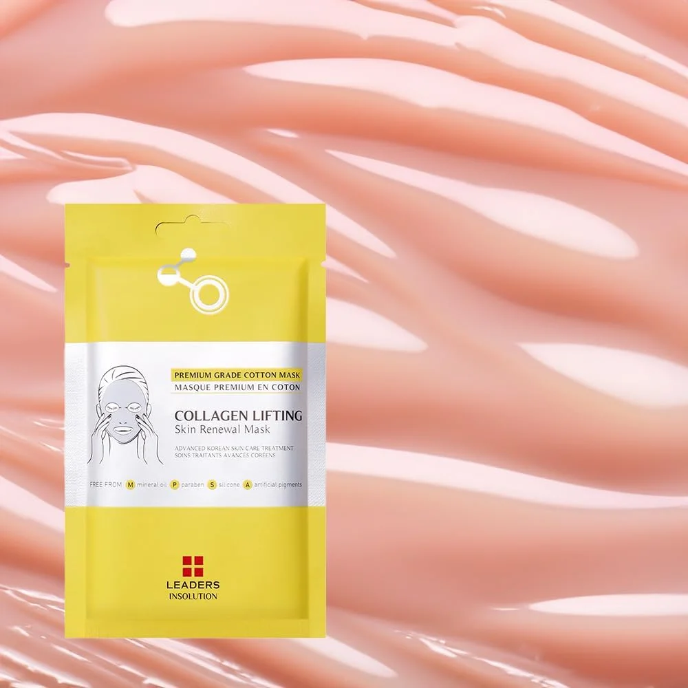ماسک بازسازی کننده و لیفتینگ پوست کلاژن Leaders Insolution | کلاژن دریایی برای استحکام و خاصیت ارتجاعی | ماسک ورقه ای صورت برای فرم دهی و ضد چروک | سرم آبرسان برای پوست صاف (10 عدد)