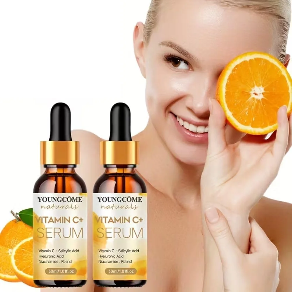 سرم صورت ویتامین C با رتینول، هیالورونیک اسید و نیاسینامید - روشن کننده، آبرسان و ضد پیری - مراقبت از پوست برای همه، 50 میلی لیتر