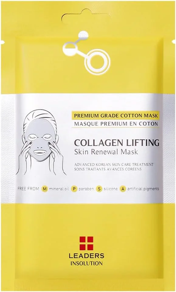 ماسک بازسازی کننده و لیفتینگ پوست کلاژن Leaders Insolution | کلاژن دریایی برای استحکام و خاصیت ارتجاعی | ماسک ورقه ای صورت برای فرم دهی و ضد چروک | سرم آبرسان برای پوست صاف (10 عدد)