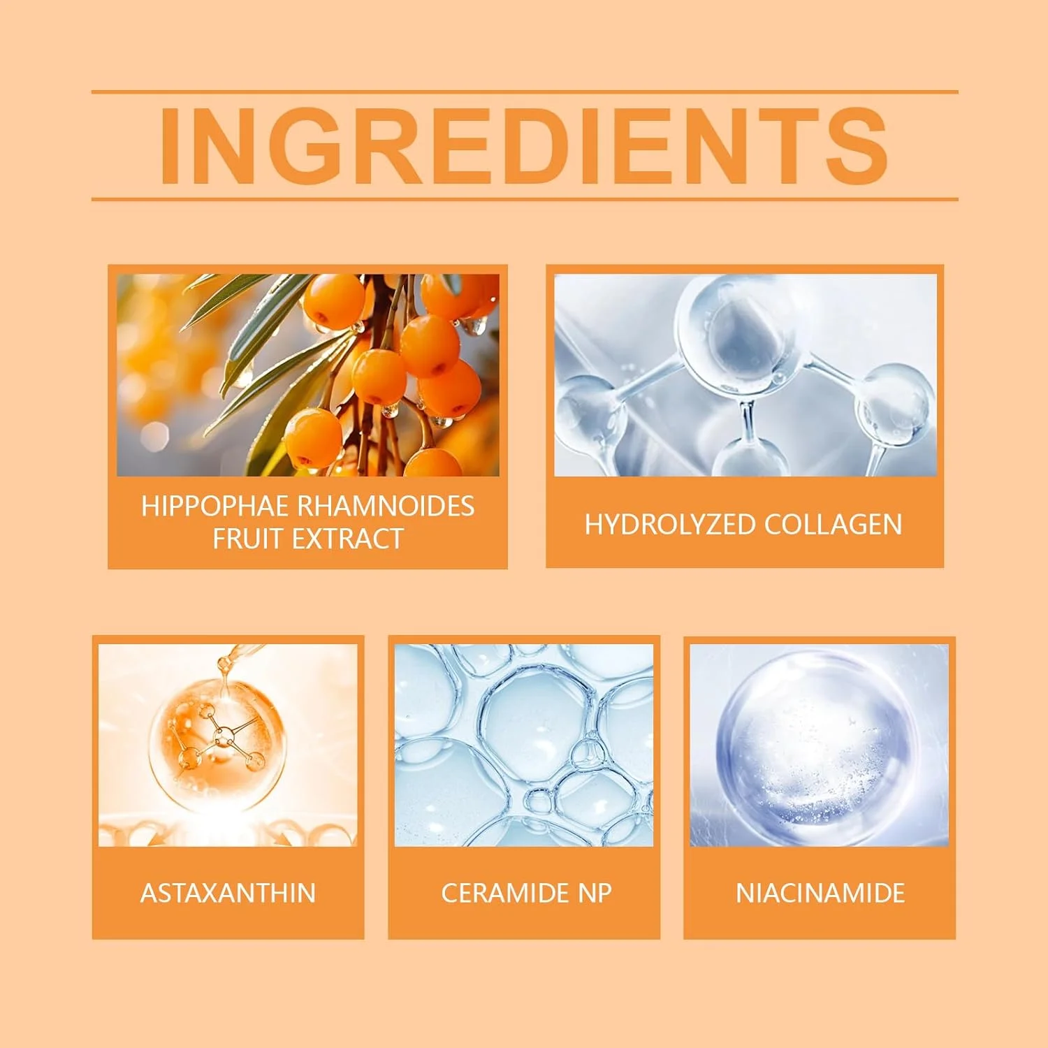 سرم کپسولی آستاگزانتین دریایی فعال، سرم صورت ضد پیری با آستاگزانتین، نیاسینامید و ترانگزامیک اسید برای آبرسانی و یکنواخت کردن رنگ پوست، مراقبت از پوست کره ای برای صورت، 50 میلی لیتر