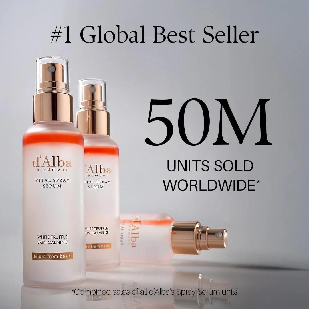 سرم اسپری شاداب کننده و احیا کننده پوست د آلبا با عصاره ترافل سفید، افزایش رطوبت، دارای فرمولاسیون سبک و آبرسان غنی شده با کمپلکس گل، محصول کشور کره، 100 میلی لیتر
