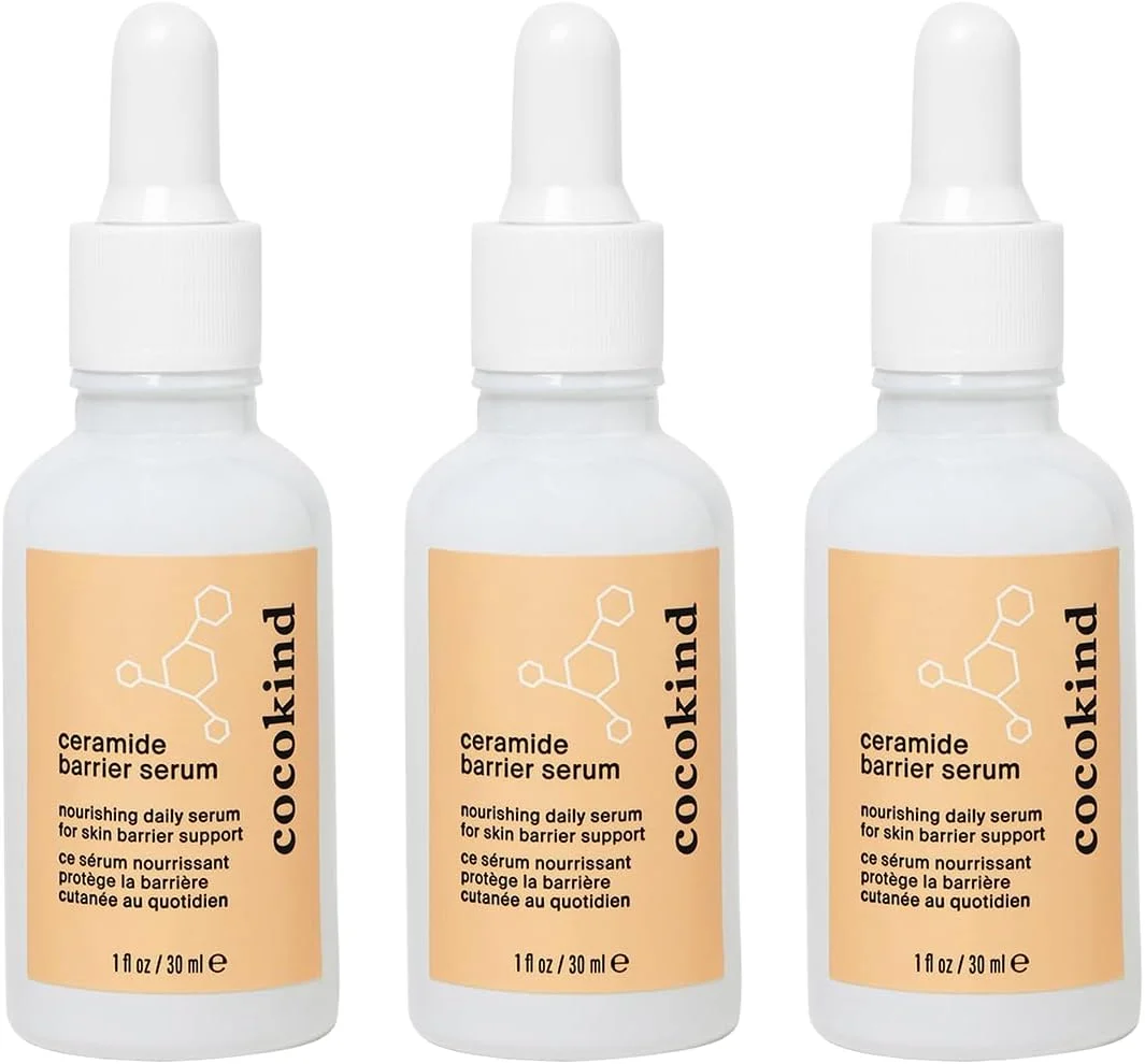 سرم سد محافظتی سرامید Cocokind، سرم آبرسان برای کاهش خشکی، مناسب انواع پوست از جمله پوست حساس، بدون عطر، بدون تست حیوانی، 30 میلی لیتر (بسته سه عددی)