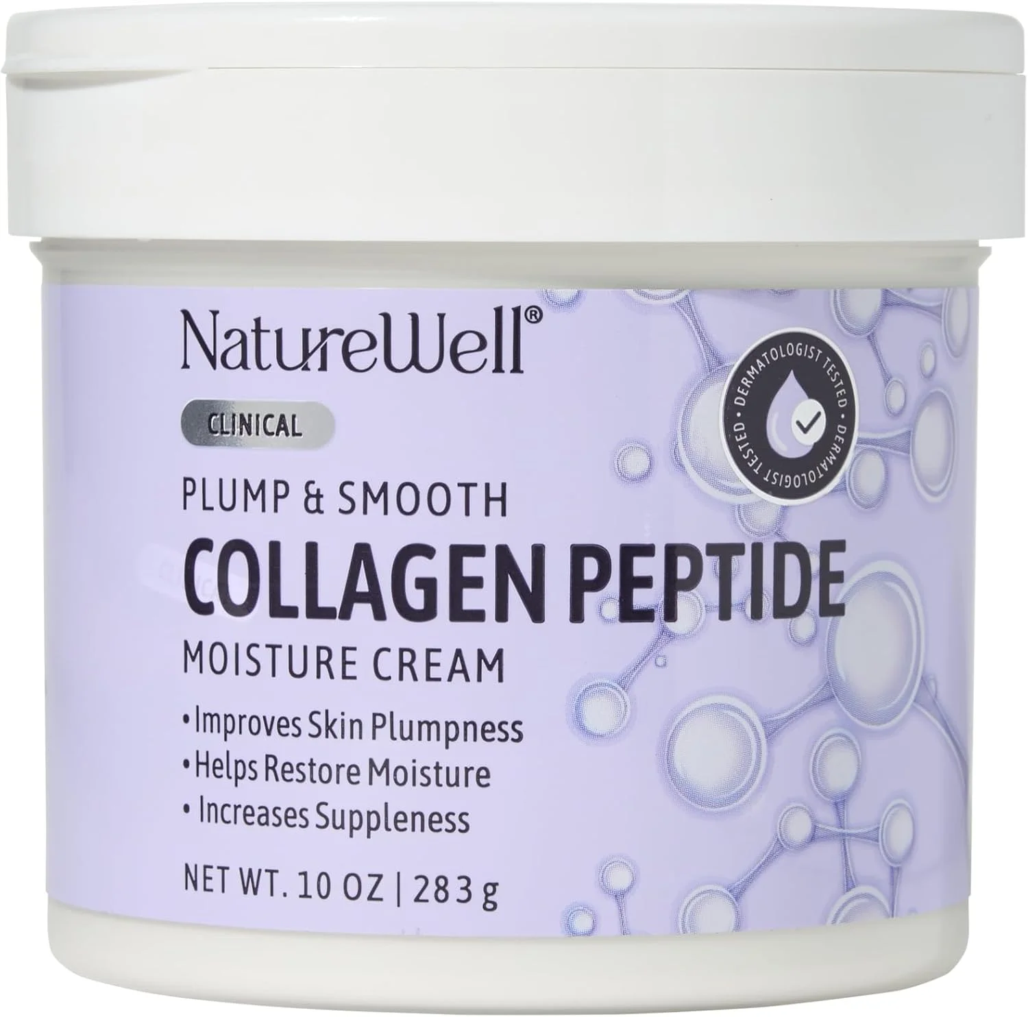 کرم مرطوب کننده قوی کلاژن NATURE WELL، آبرسان فوری، بدون پارابن و رنگ، برای صورت و بدن، 283 گرم