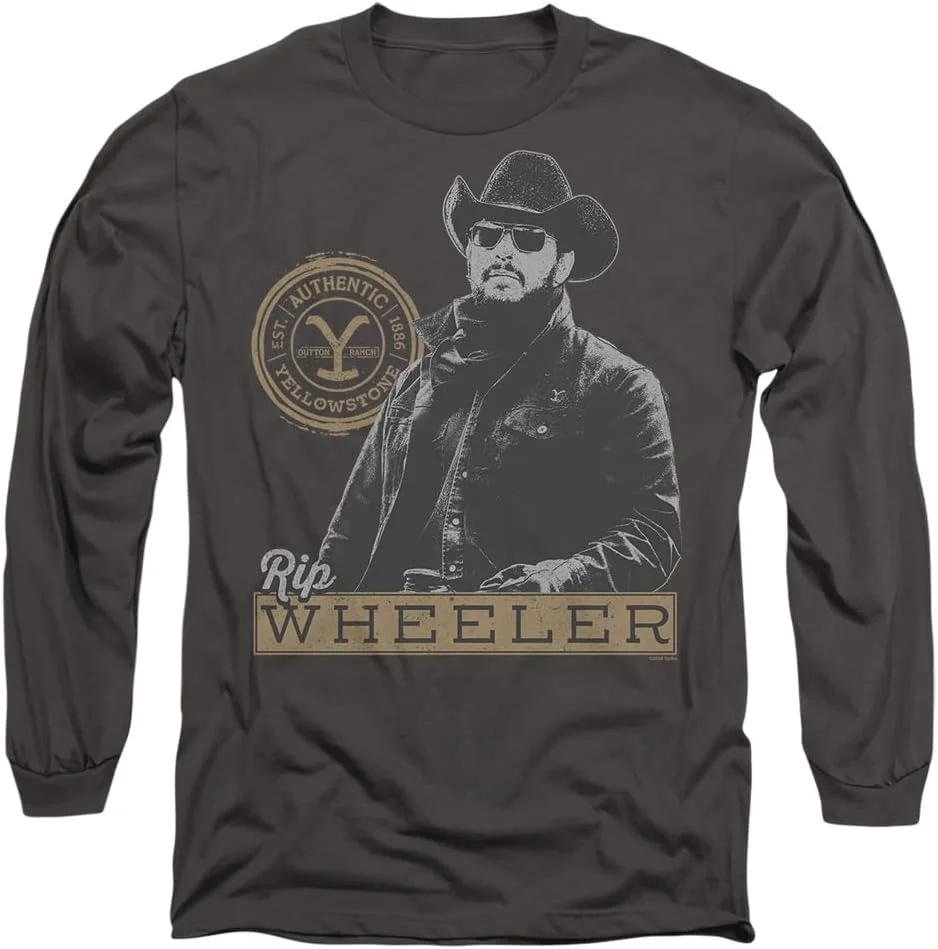 تی شرت آستین بلند بزرگسال طرح ریپ ویلر یلواستون، زغالی، سایز S