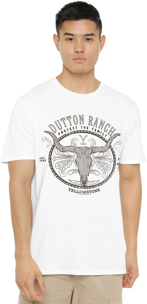 تی شرت یقه گرد مزرعه داتون یلواستون، سفید، سایز XXXL