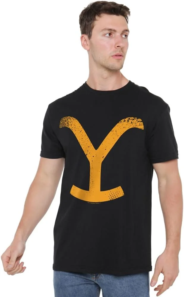 تی شرت مشکی یقه گرد طرح برند بزرگ، مناسب آقایان و بانوان، سایز M